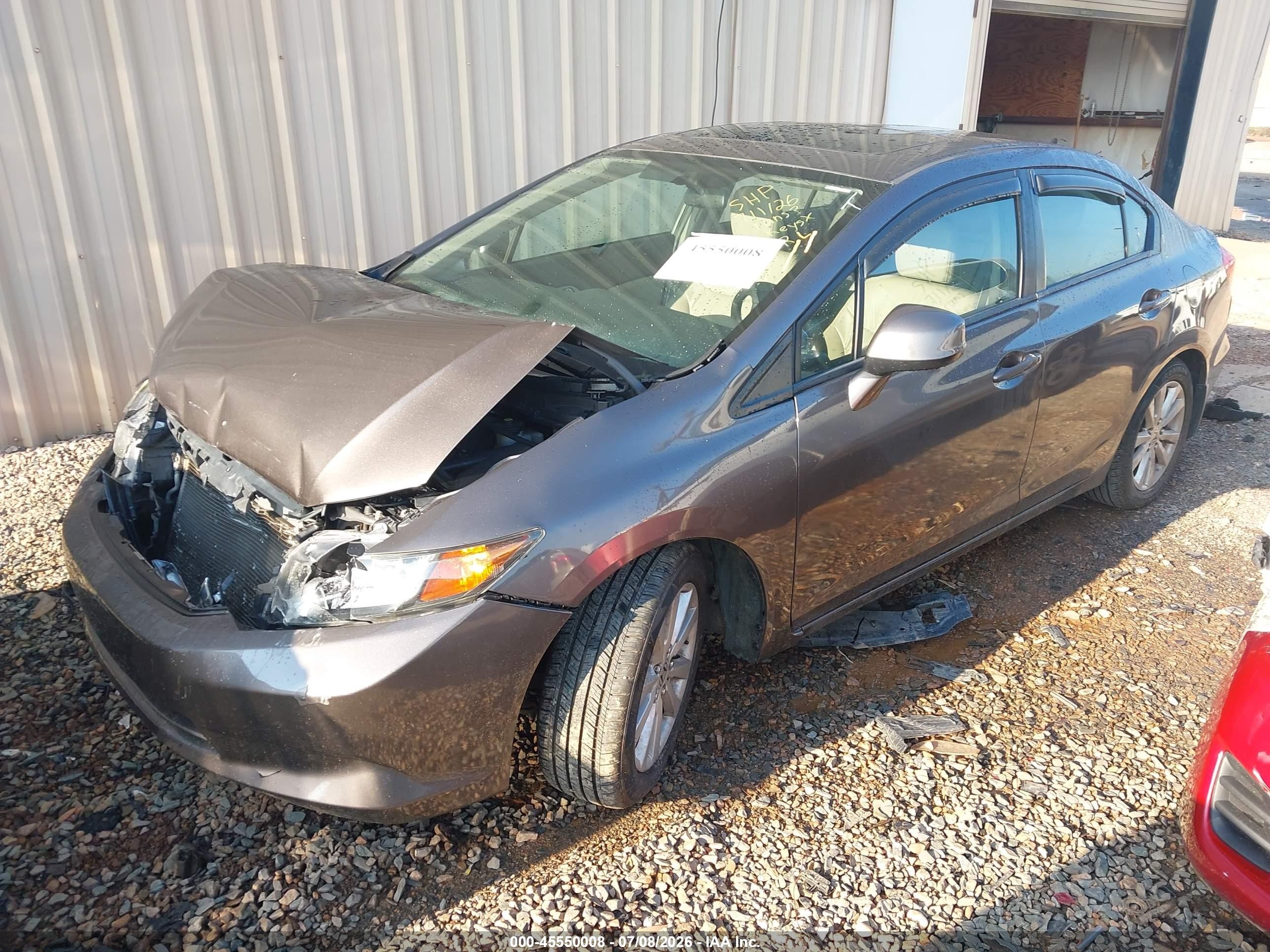 2012 Honda Civic Ex-l Серый vin: 2HGFB2F90CH550287