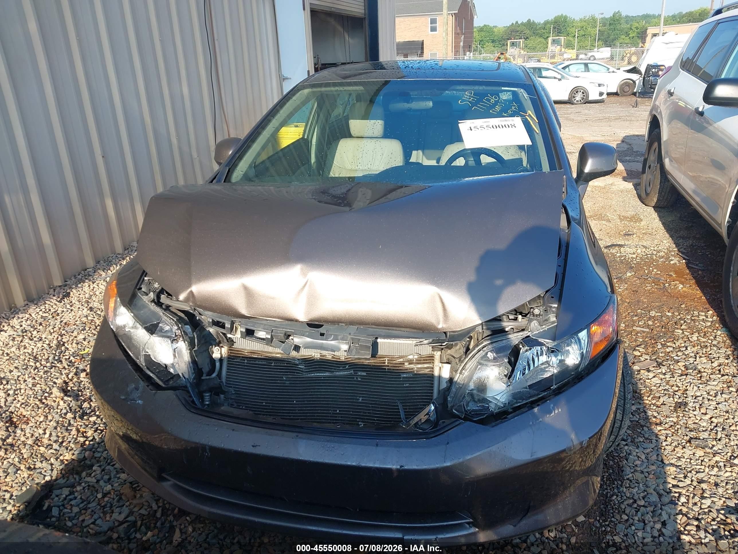 2012 Honda Civic Ex-l Серый vin: 2HGFB2F90CH550287