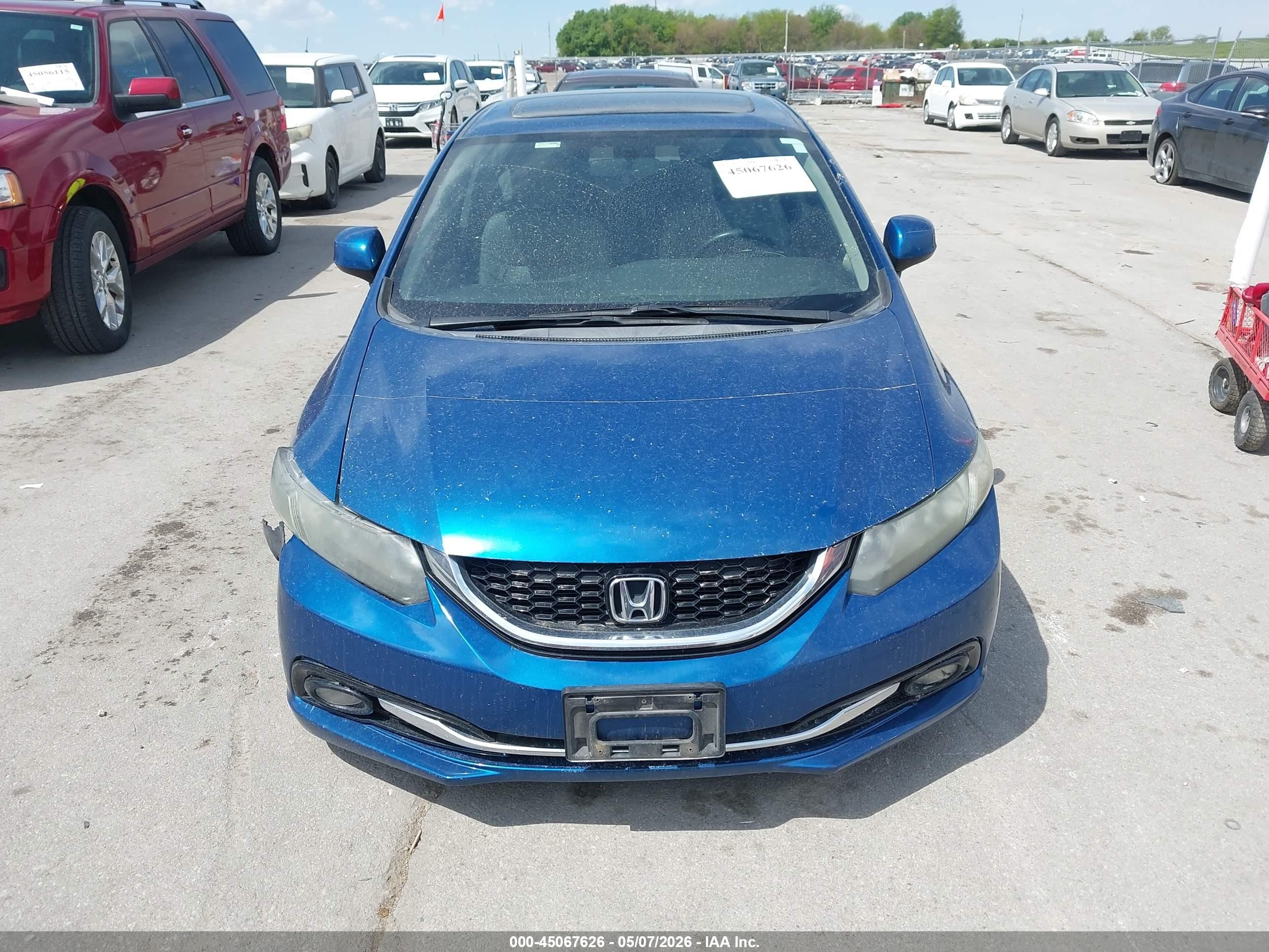 2013 Honda Civic Ex-l Blue vin: 2HGFB2F90DH543101