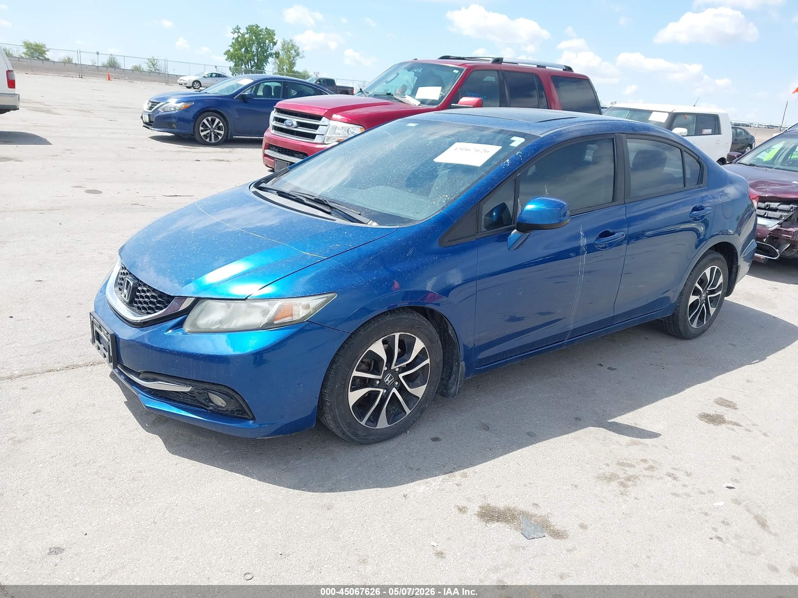 2013 Honda Civic Ex-l Blue vin: 2HGFB2F90DH543101