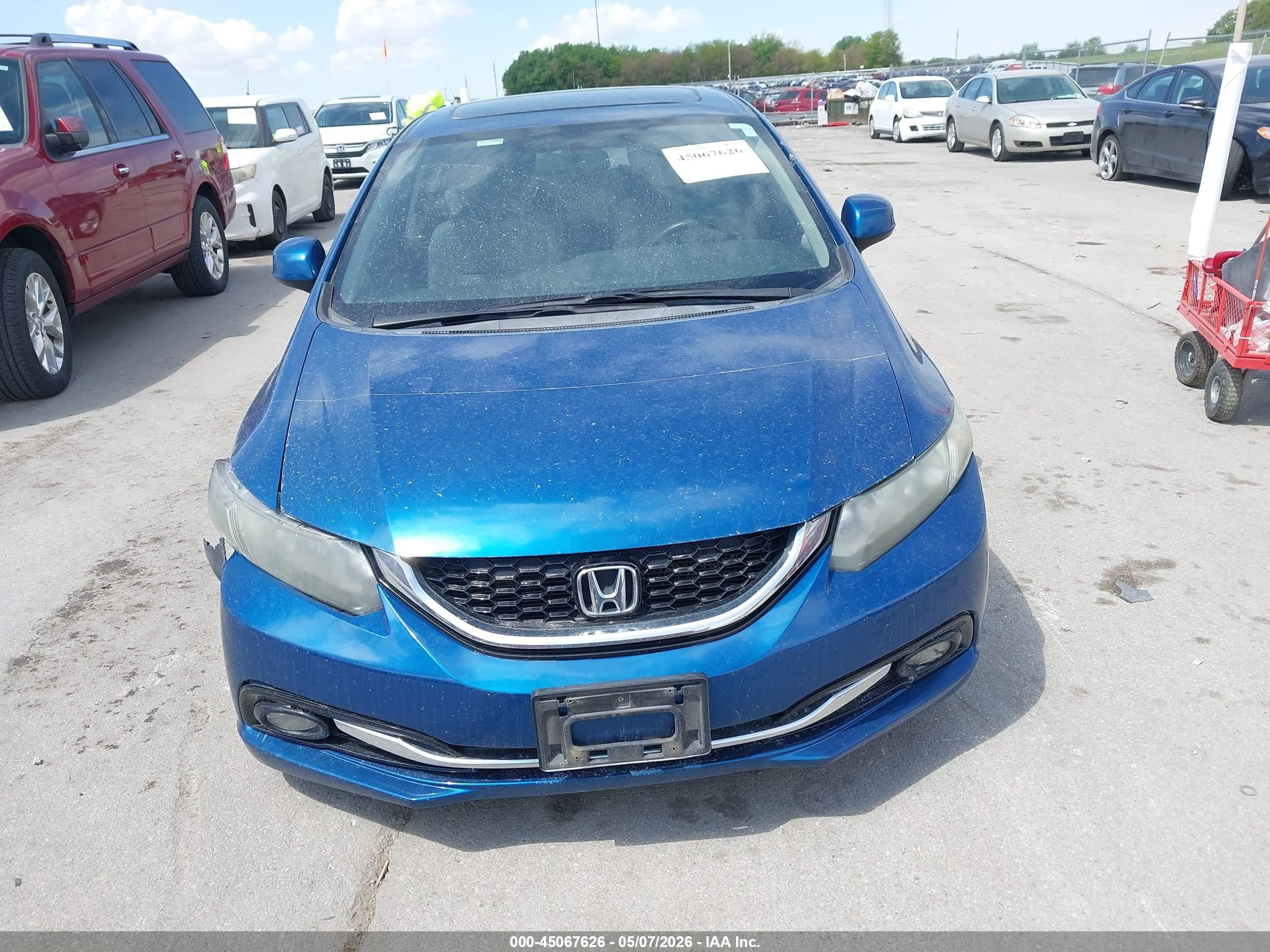 2013 Honda Civic Ex-l Blue vin: 2HGFB2F90DH543101