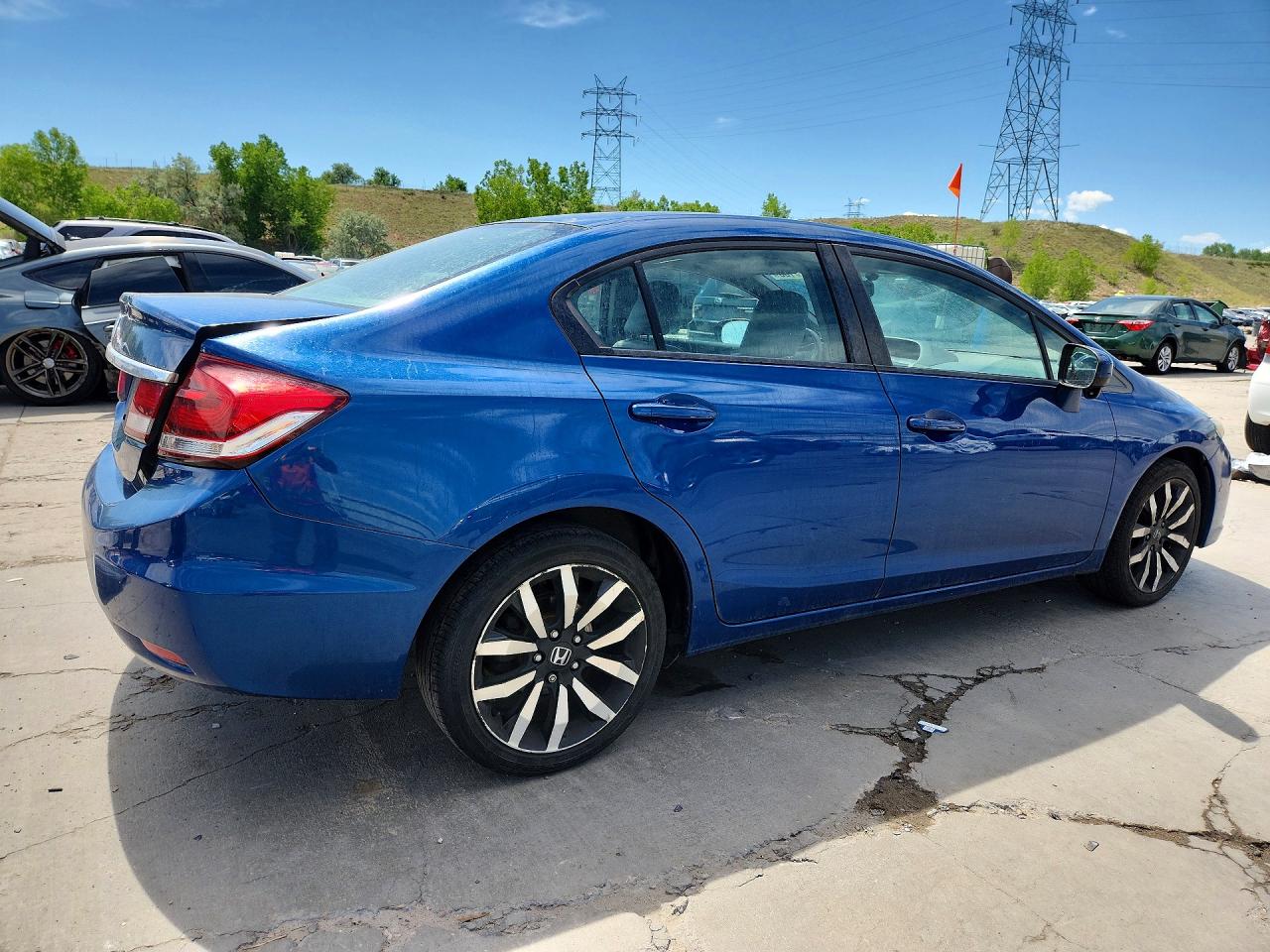2015 Honda Civic Exl Blue vin: 2HGFB2F90FH512319