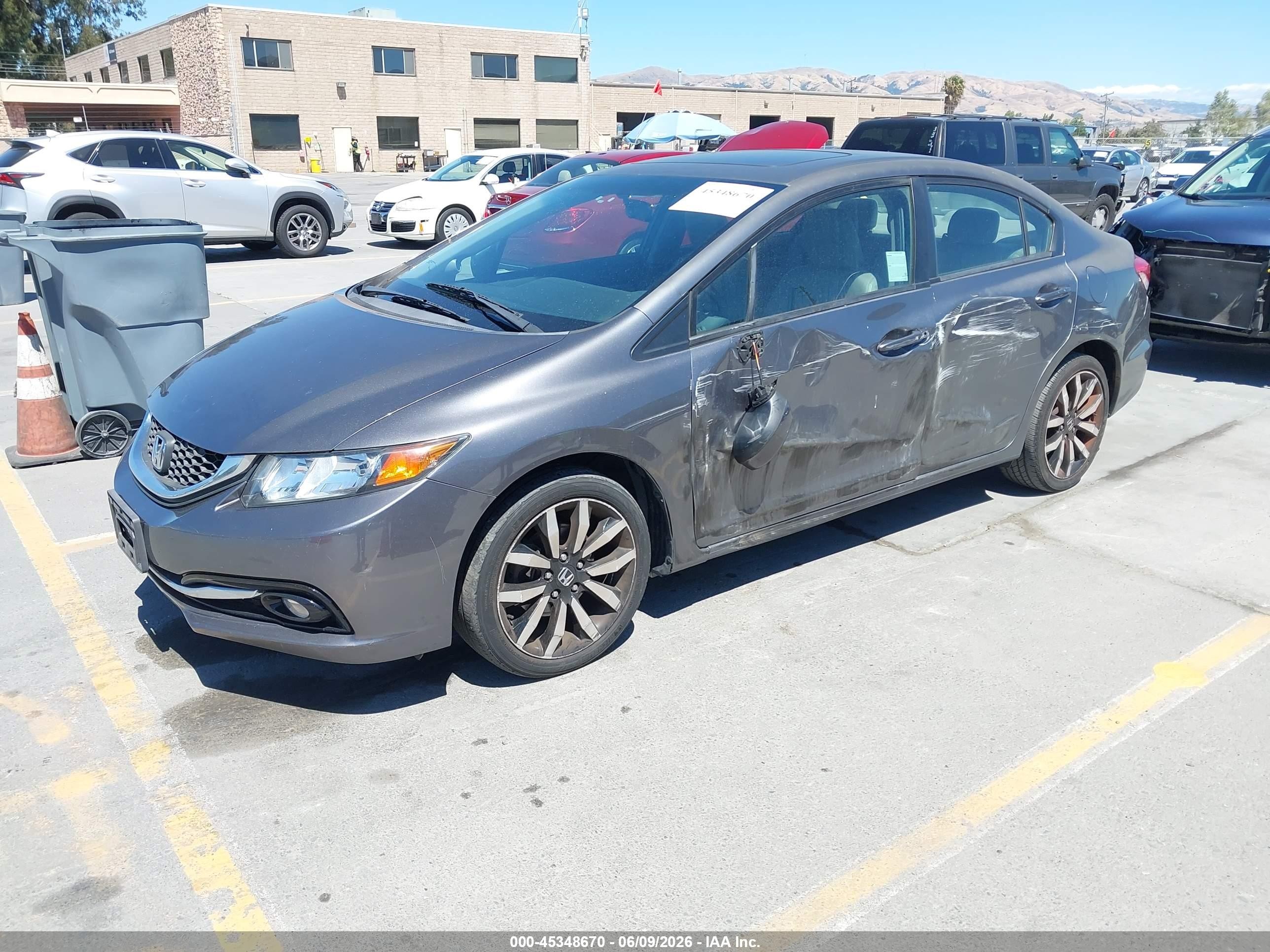2015 Honda Civic Ex-l Gray vin: 2HGFB2F90FH534501