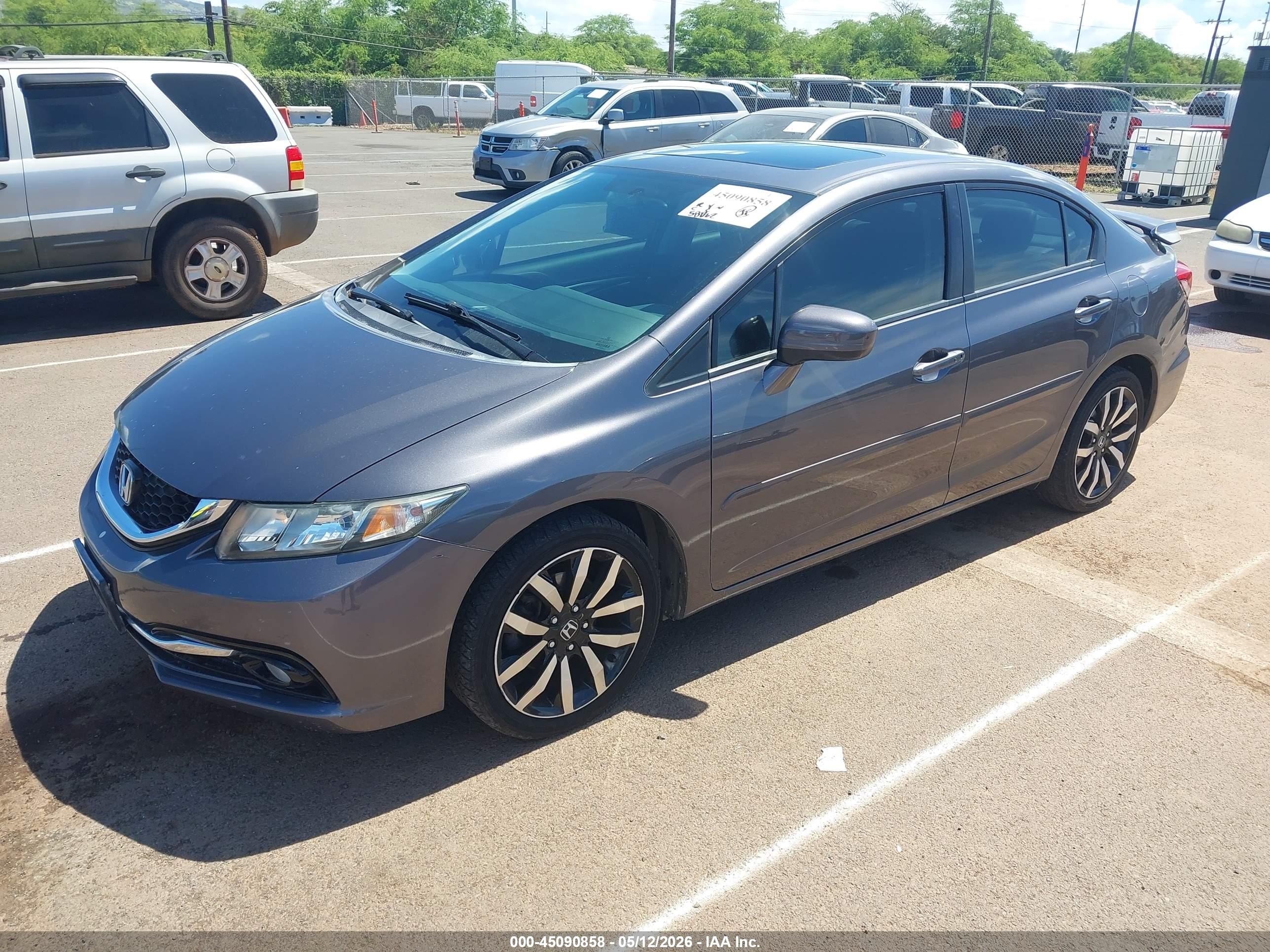 2015 Honda Civic Ex-l Gray vin: 2HGFB2F90FH547720