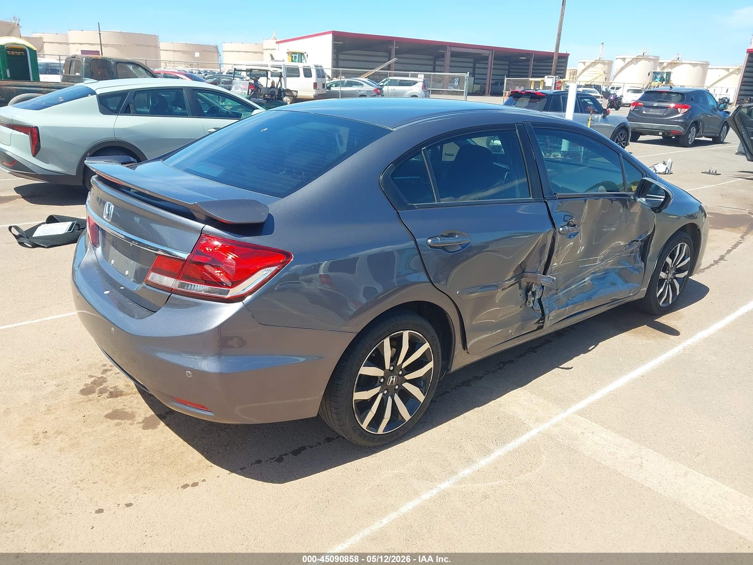 2015 Honda Civic Ex-l Gray vin: 2HGFB2F90FH547720