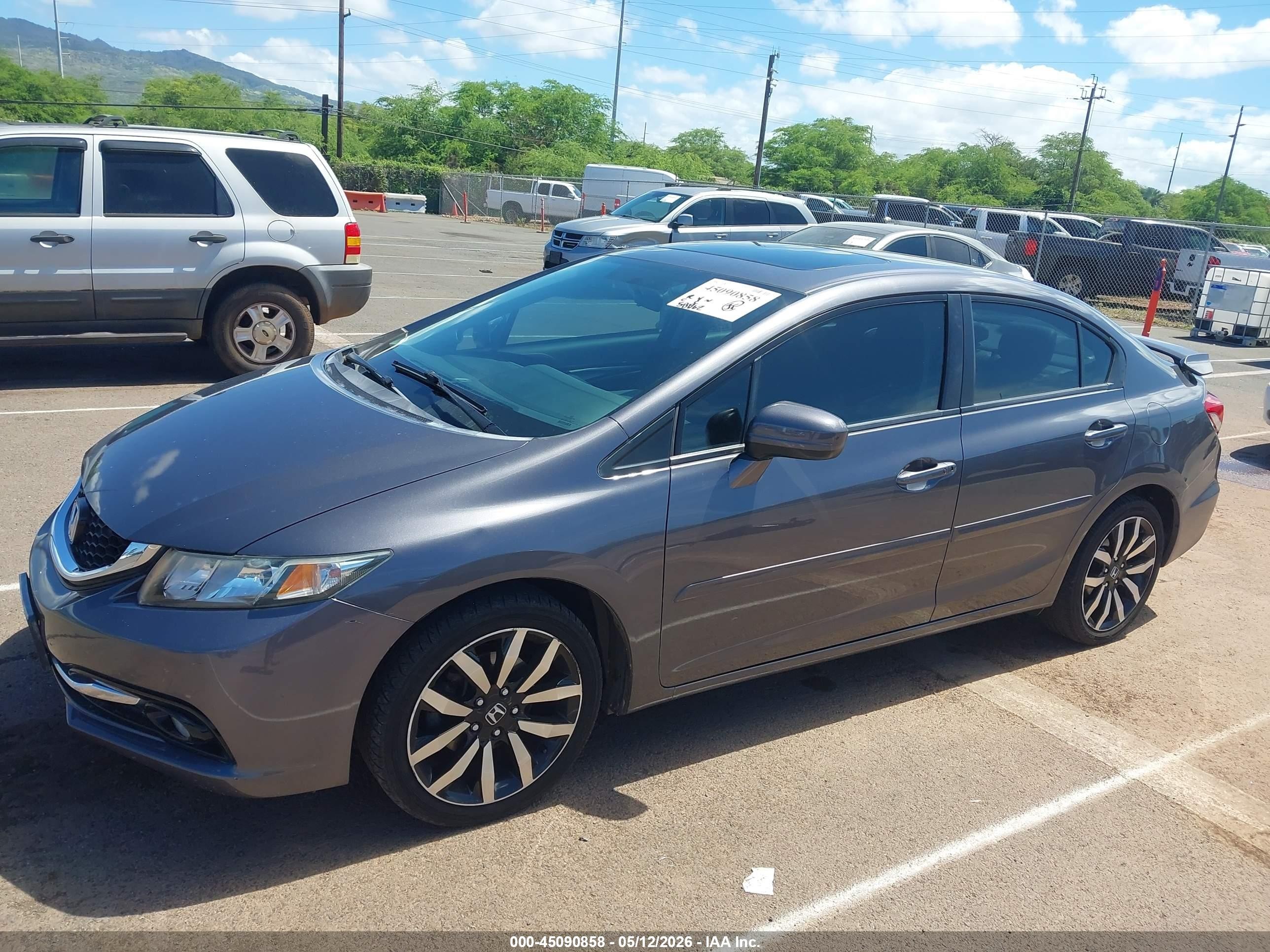 2015 Honda Civic Ex-l Gray vin: 2HGFB2F90FH547720