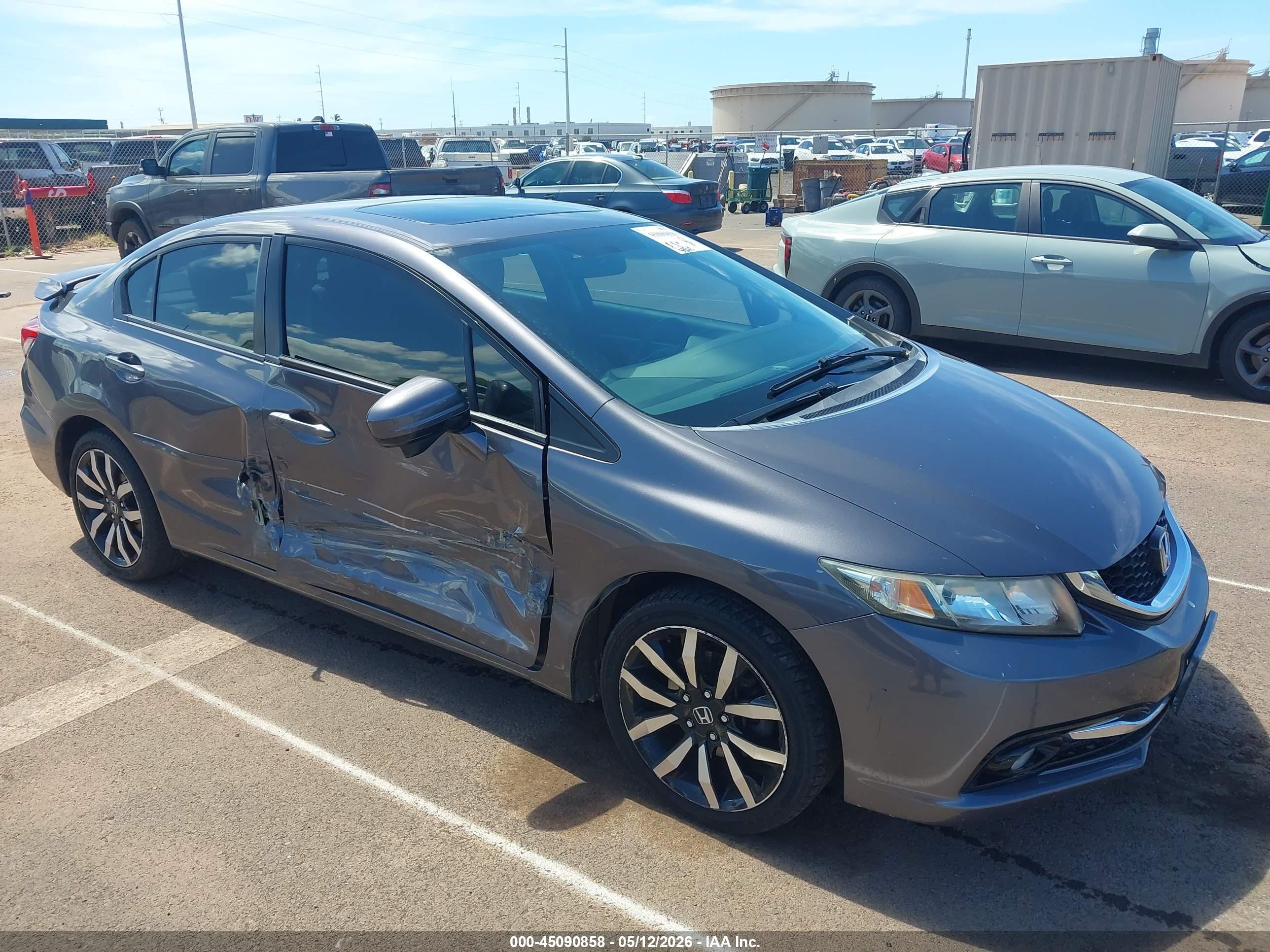 2015 Honda Civic Ex-l Gray vin: 2HGFB2F90FH547720