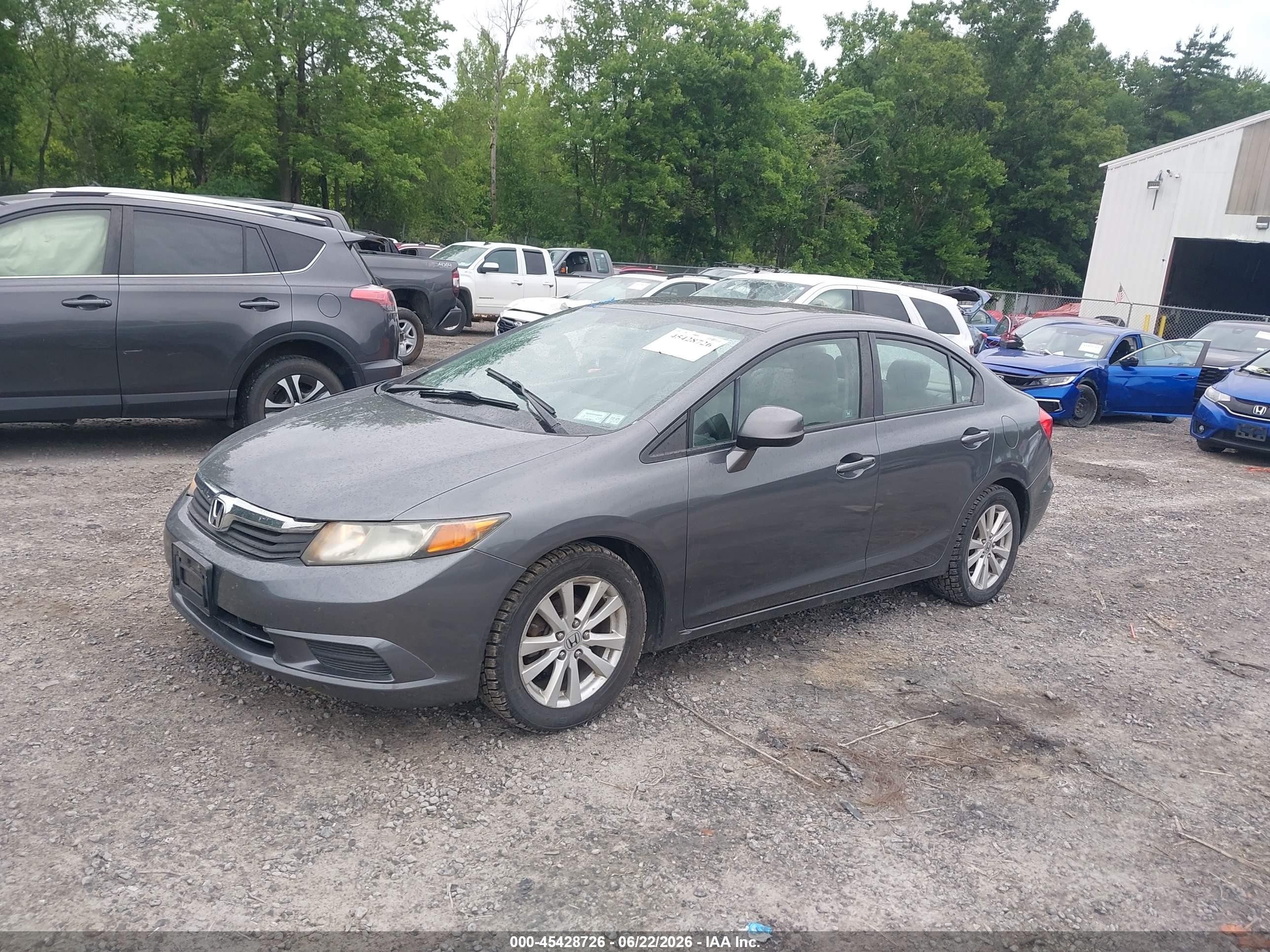 2012 Honda Civic Ex-l Серый vin: 2HGFB2F91CH517900