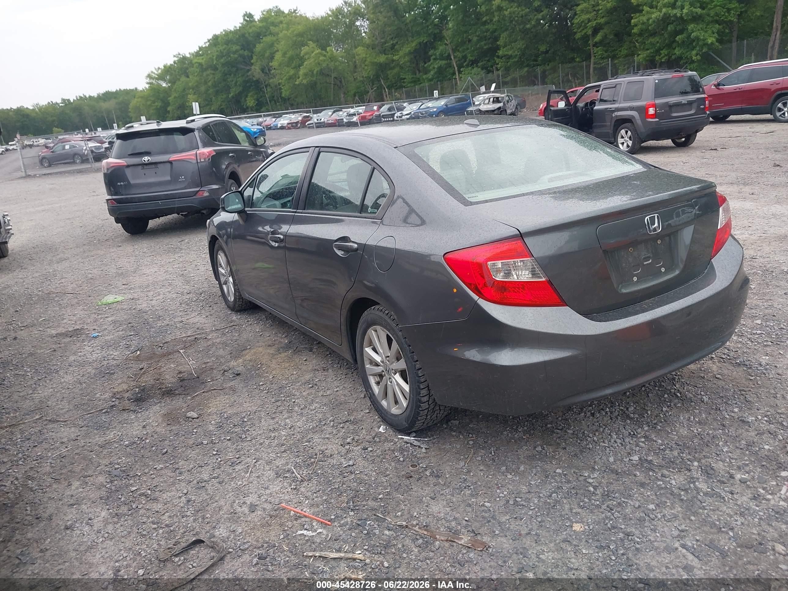 2012 Honda Civic Ex-l Серый vin: 2HGFB2F91CH517900