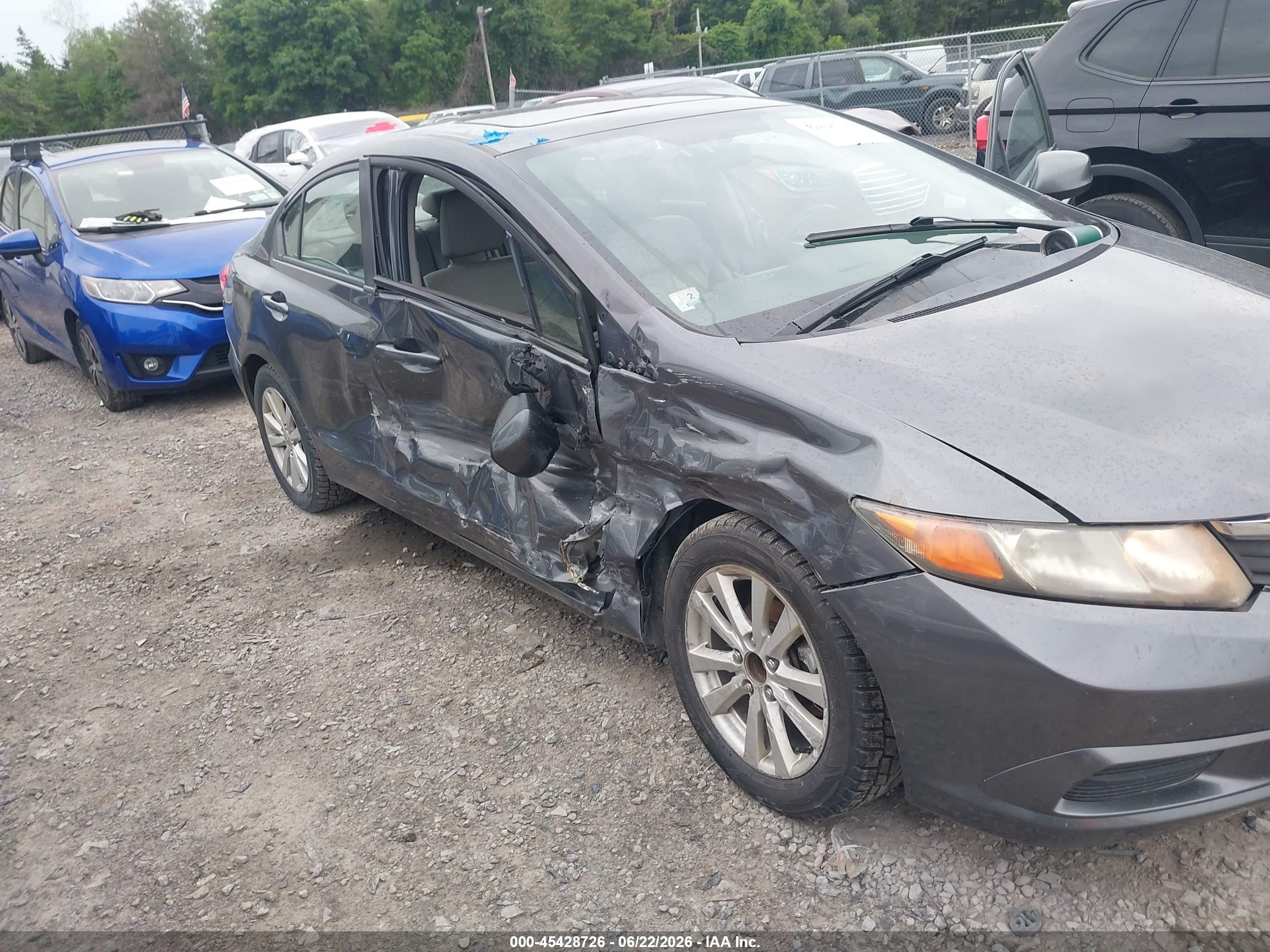 2012 Honda Civic Ex-l Серый vin: 2HGFB2F91CH517900