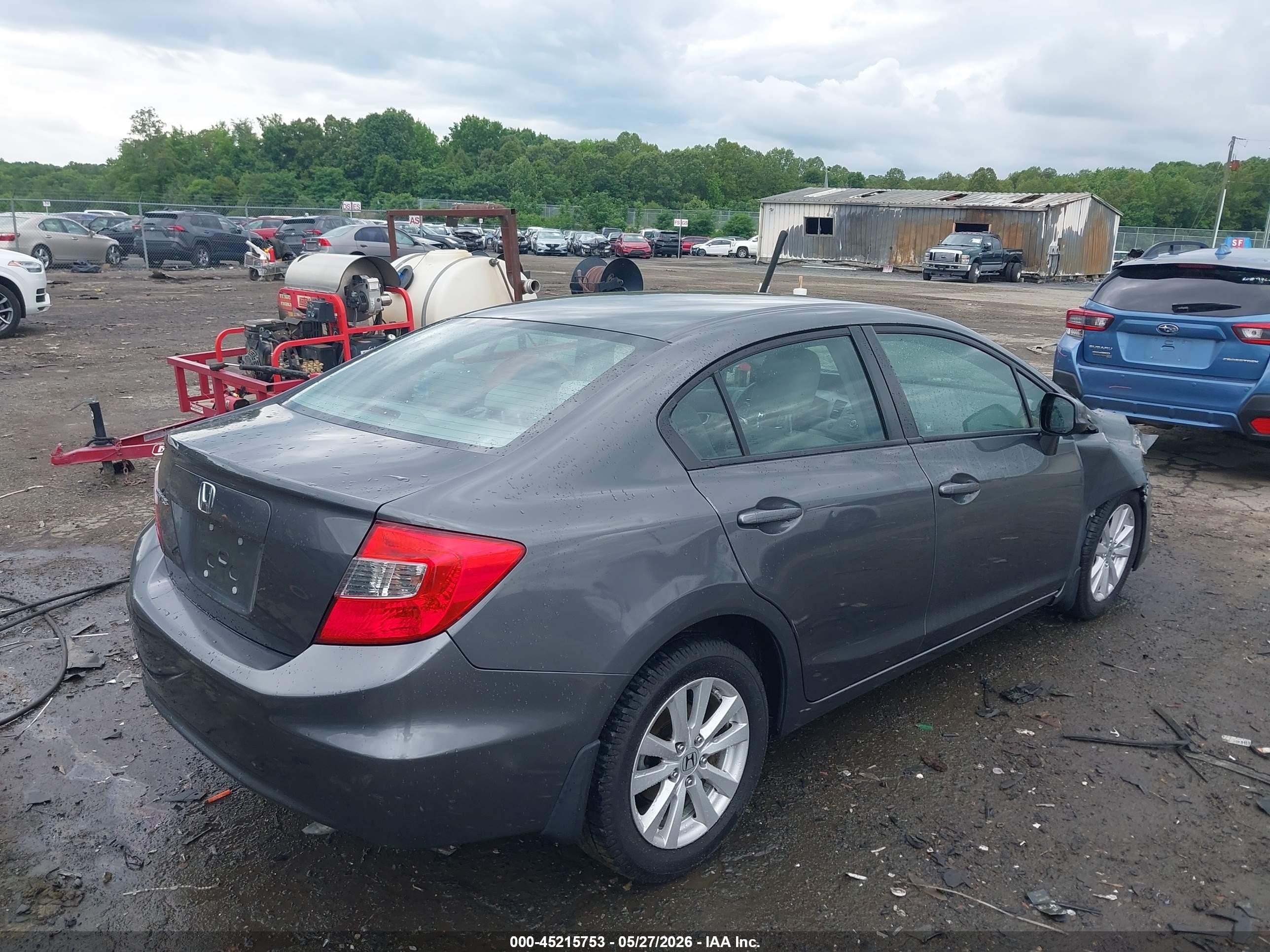 2012 Honda Civic Ex-l Gray vin: 2HGFB2F91CH524569
