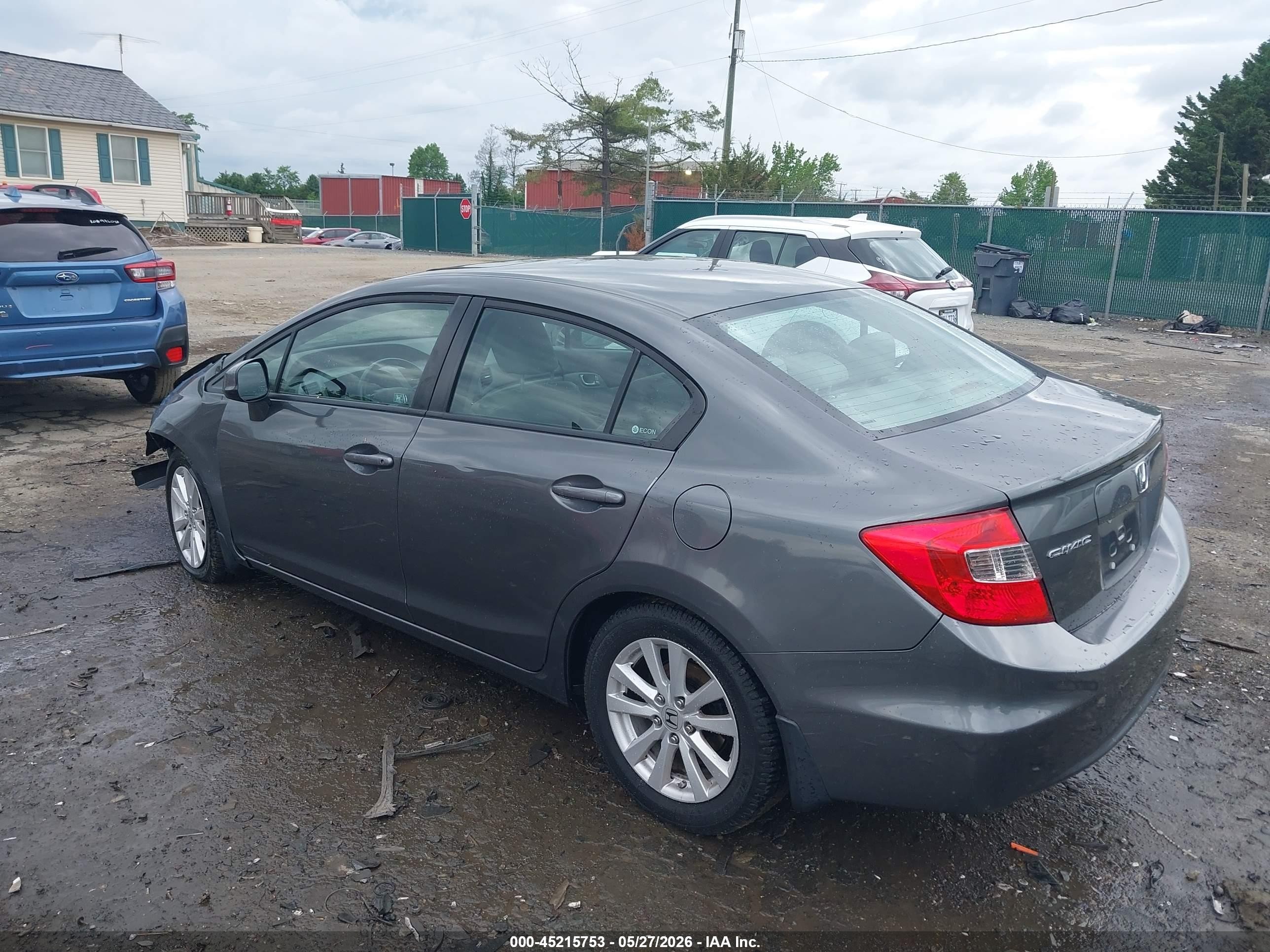 2012 Honda Civic Ex-l Gray vin: 2HGFB2F91CH524569