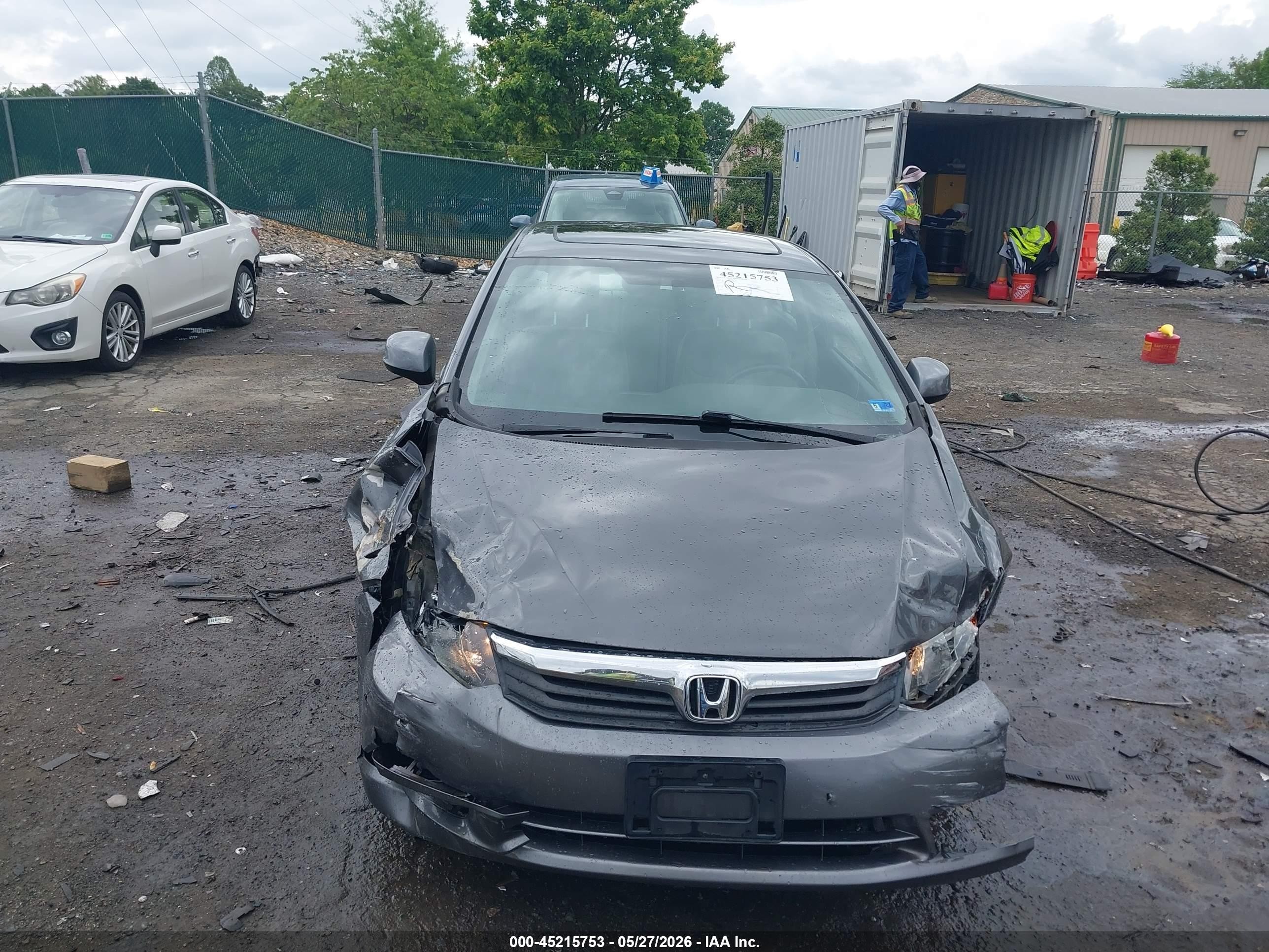 2012 Honda Civic Ex-l Gray vin: 2HGFB2F91CH524569