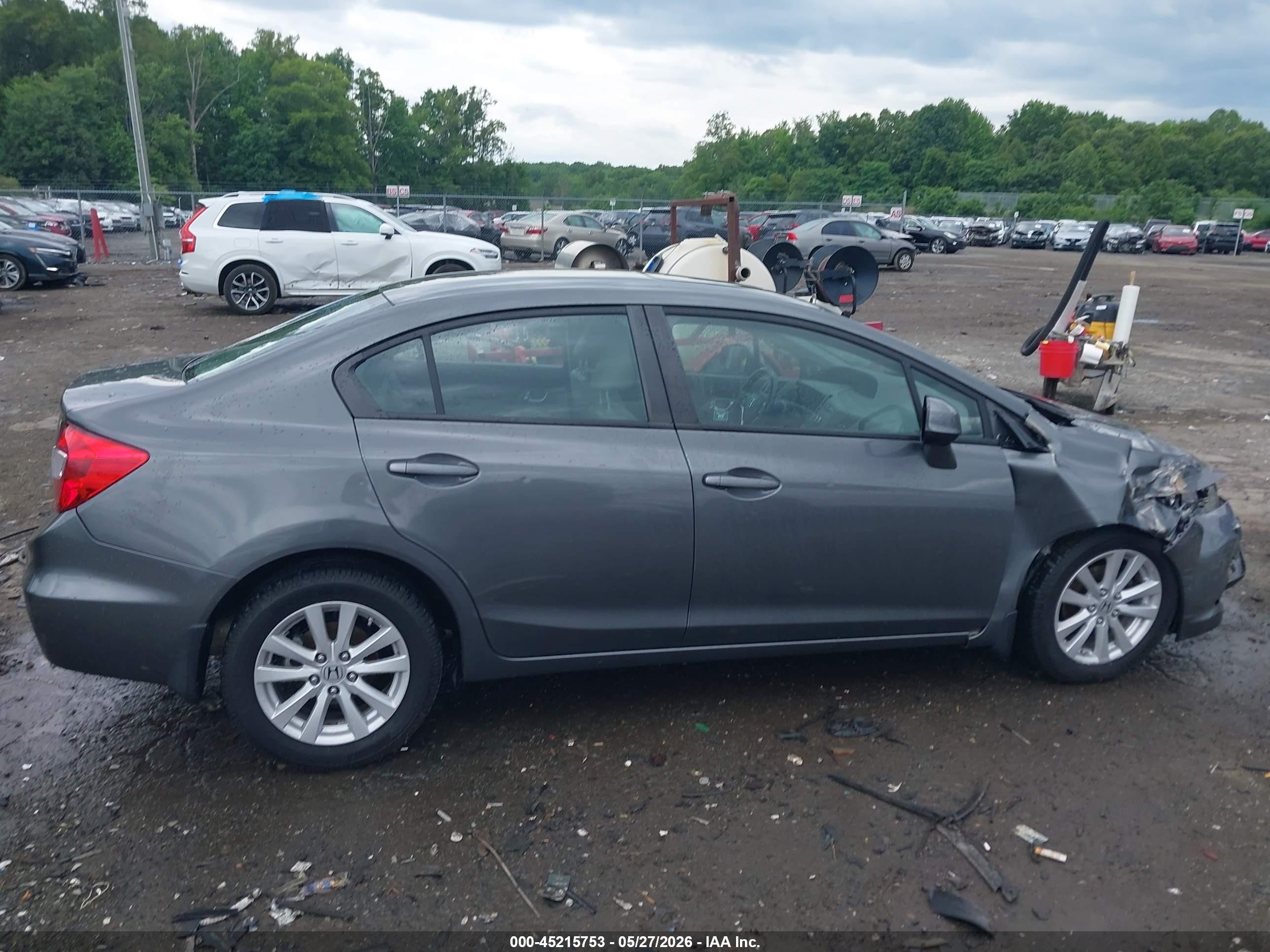 2012 Honda Civic Ex-l Gray vin: 2HGFB2F91CH524569