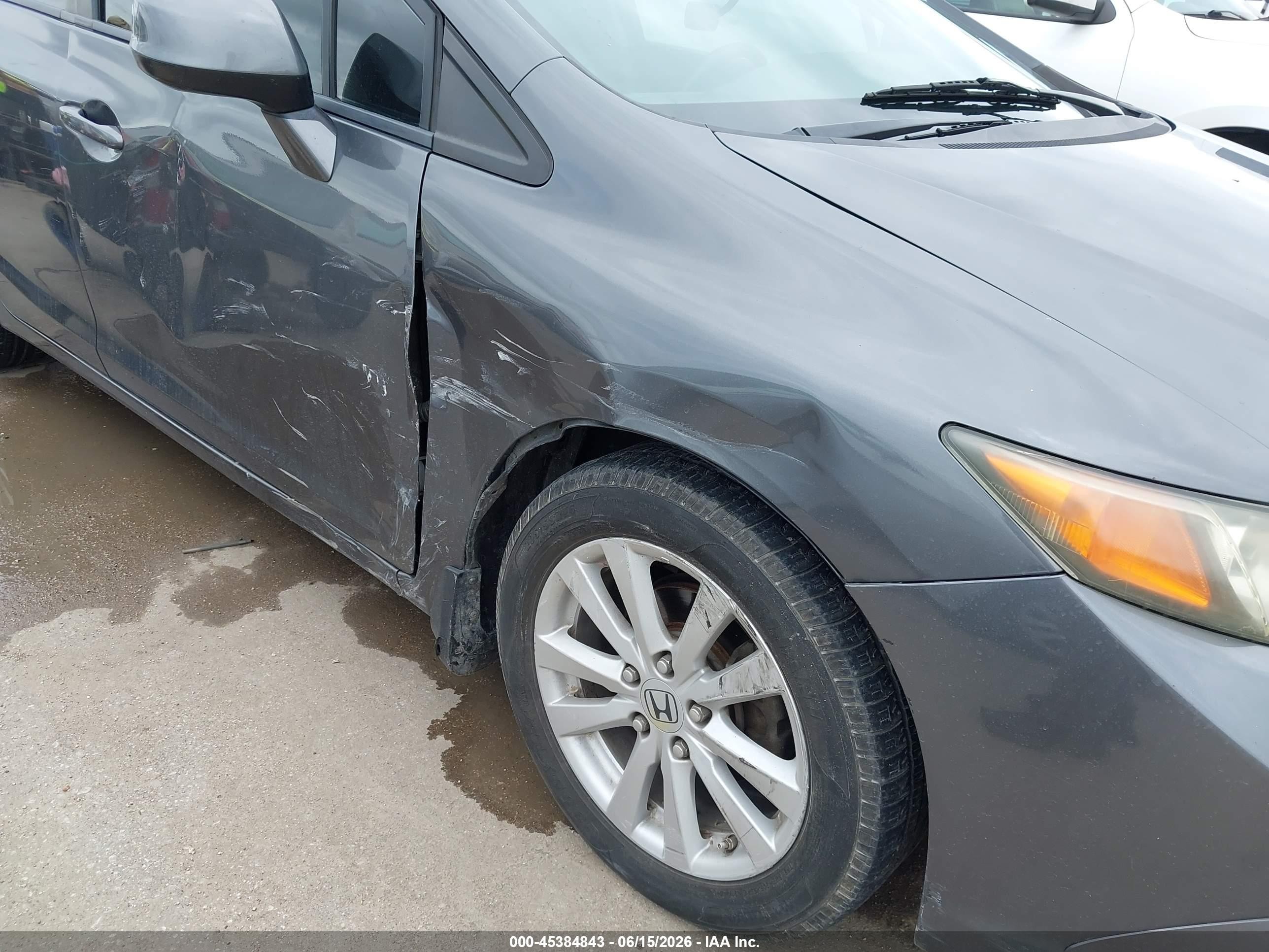 2012 Honda Civic Ex-l Gray vin: 2HGFB2F91CH551870