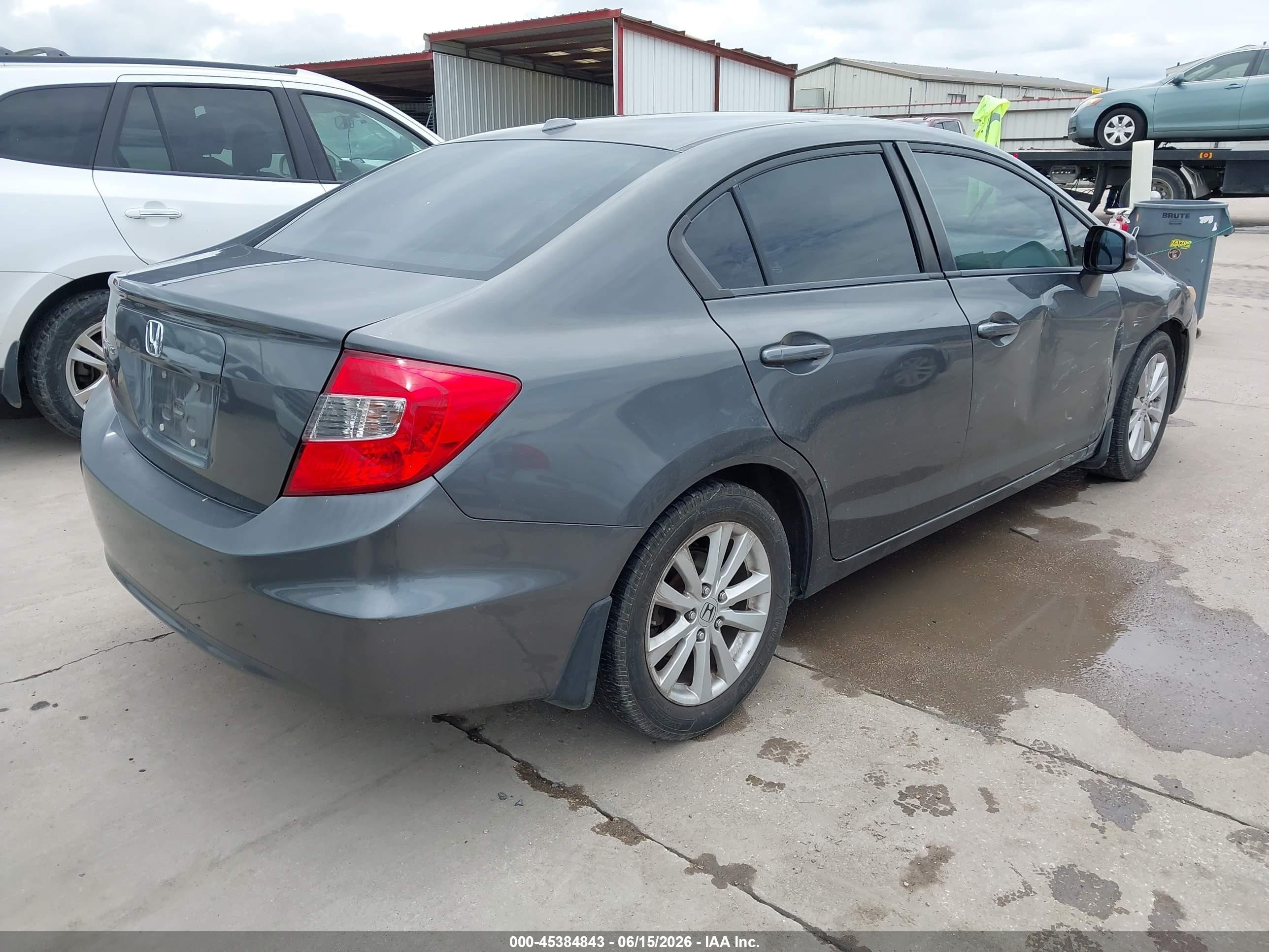 2012 Honda Civic Ex-l Gray vin: 2HGFB2F91CH551870