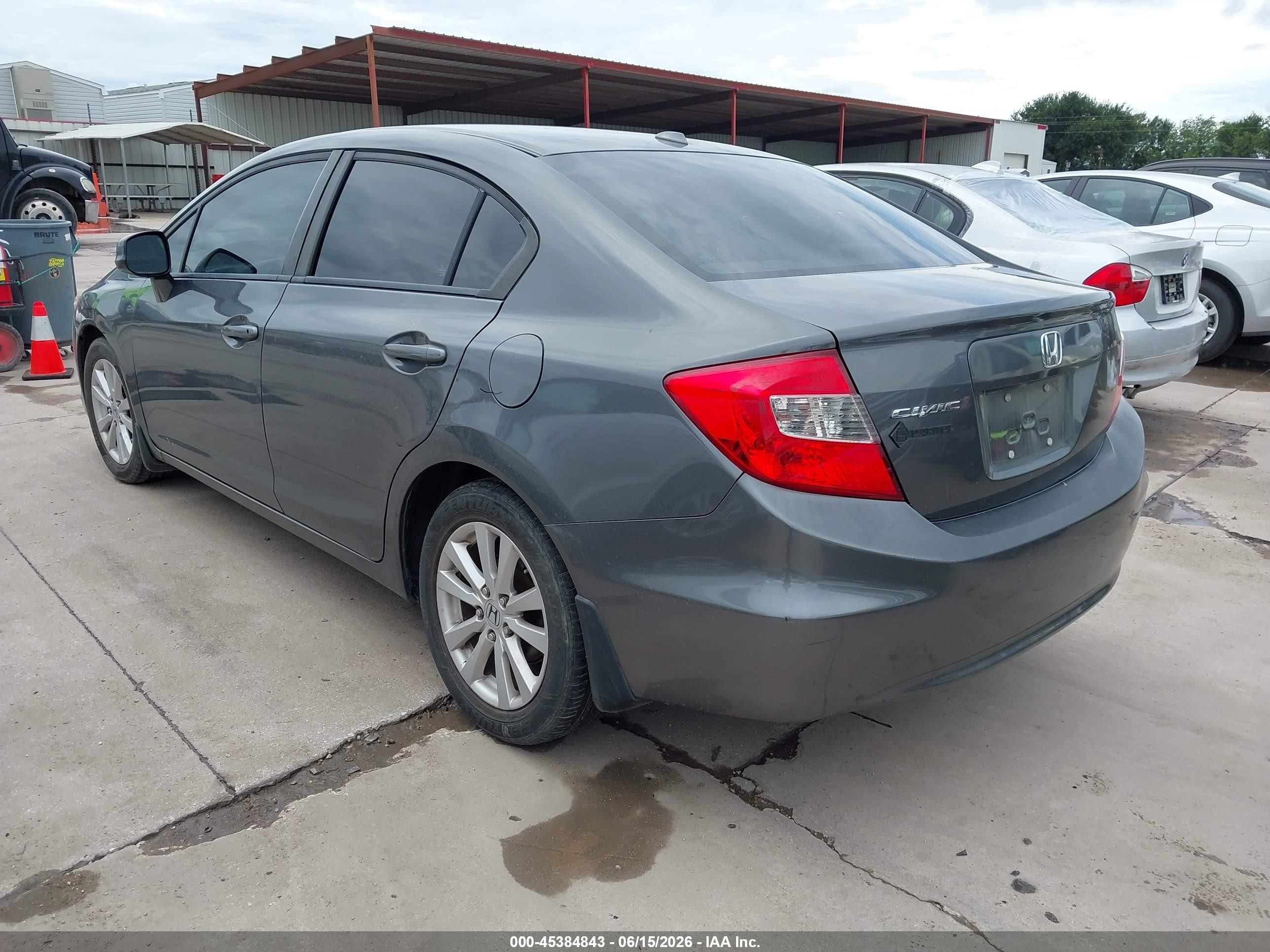 2012 Honda Civic Ex-l Gray vin: 2HGFB2F91CH551870