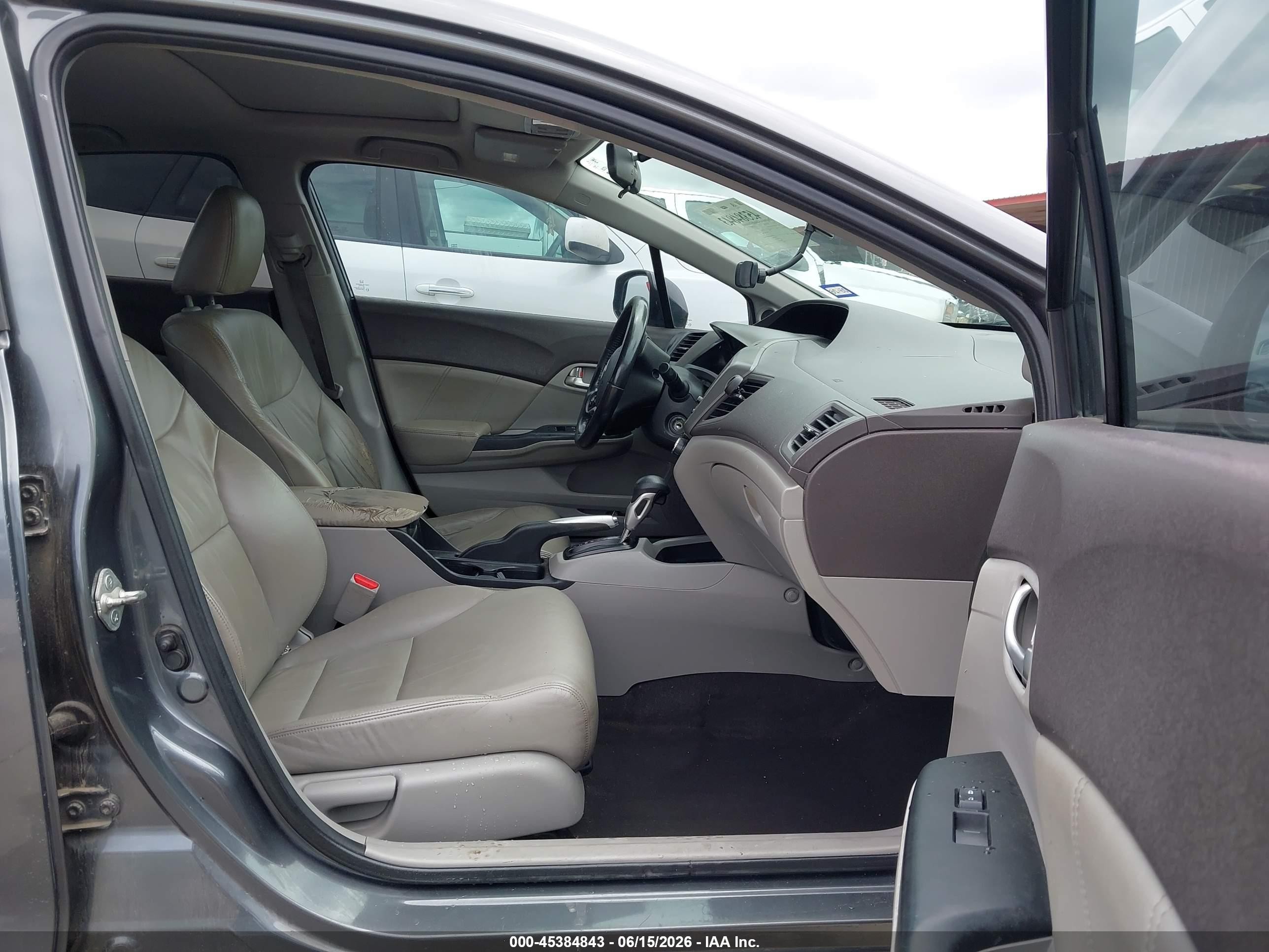 2012 Honda Civic Ex-l Gray vin: 2HGFB2F91CH551870