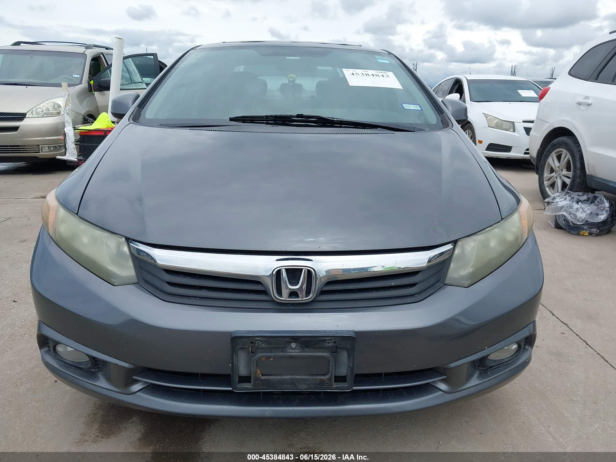 2012 Honda Civic Ex-l Gray vin: 2HGFB2F91CH551870