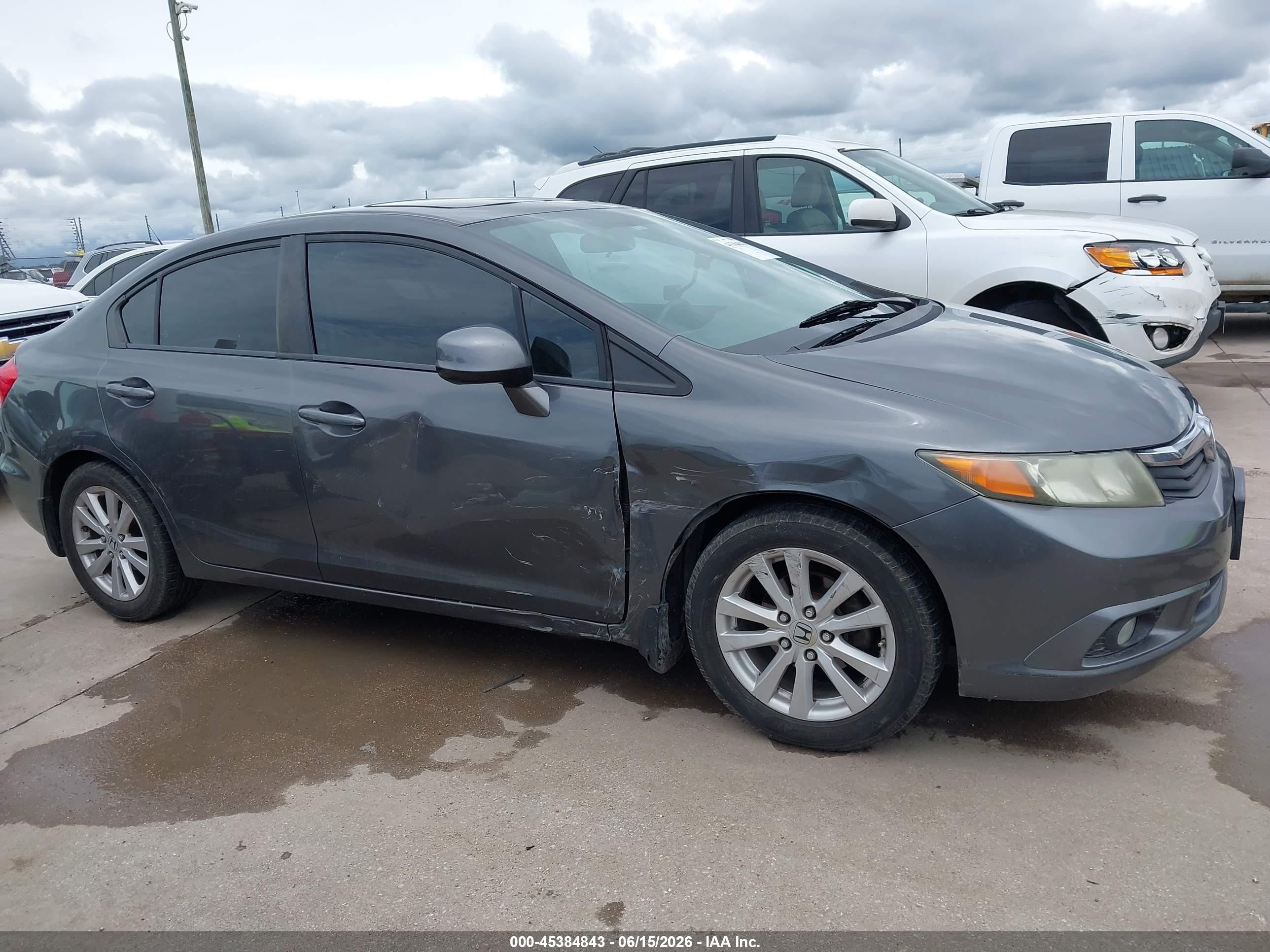 2012 Honda Civic Ex-l Gray vin: 2HGFB2F91CH551870