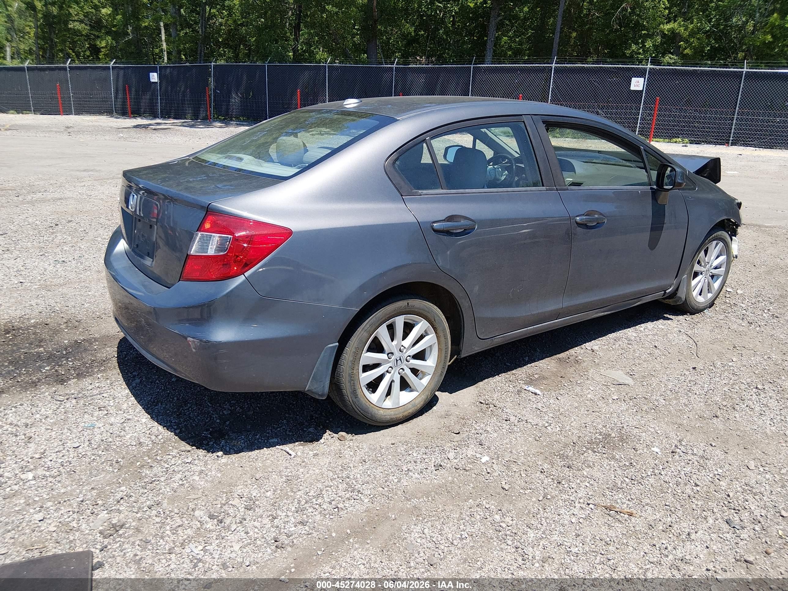 2012 Honda Civic Ex-l Gray vin: 2HGFB2F91CH579510
