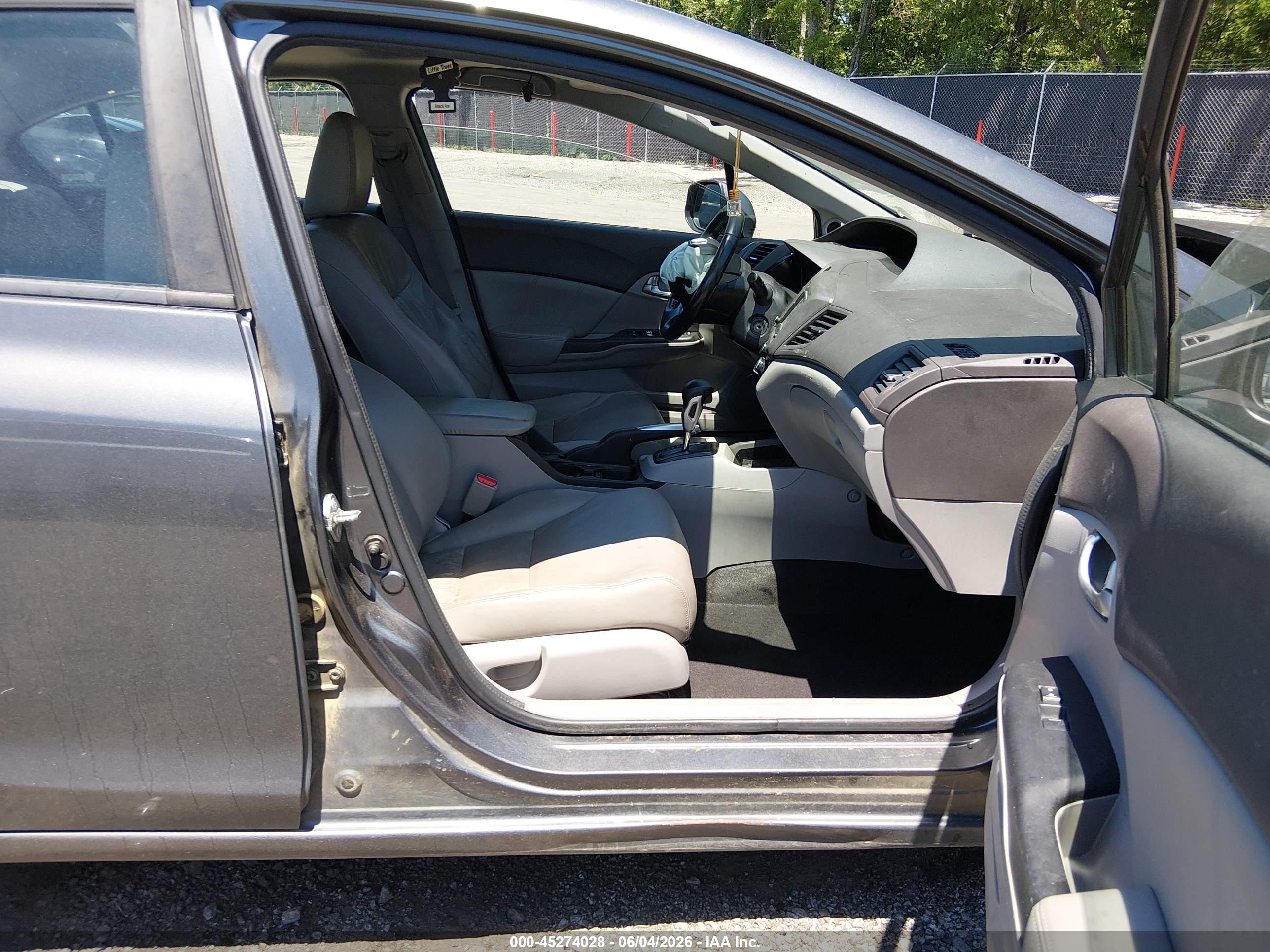 2012 Honda Civic Ex-l Gray vin: 2HGFB2F91CH579510