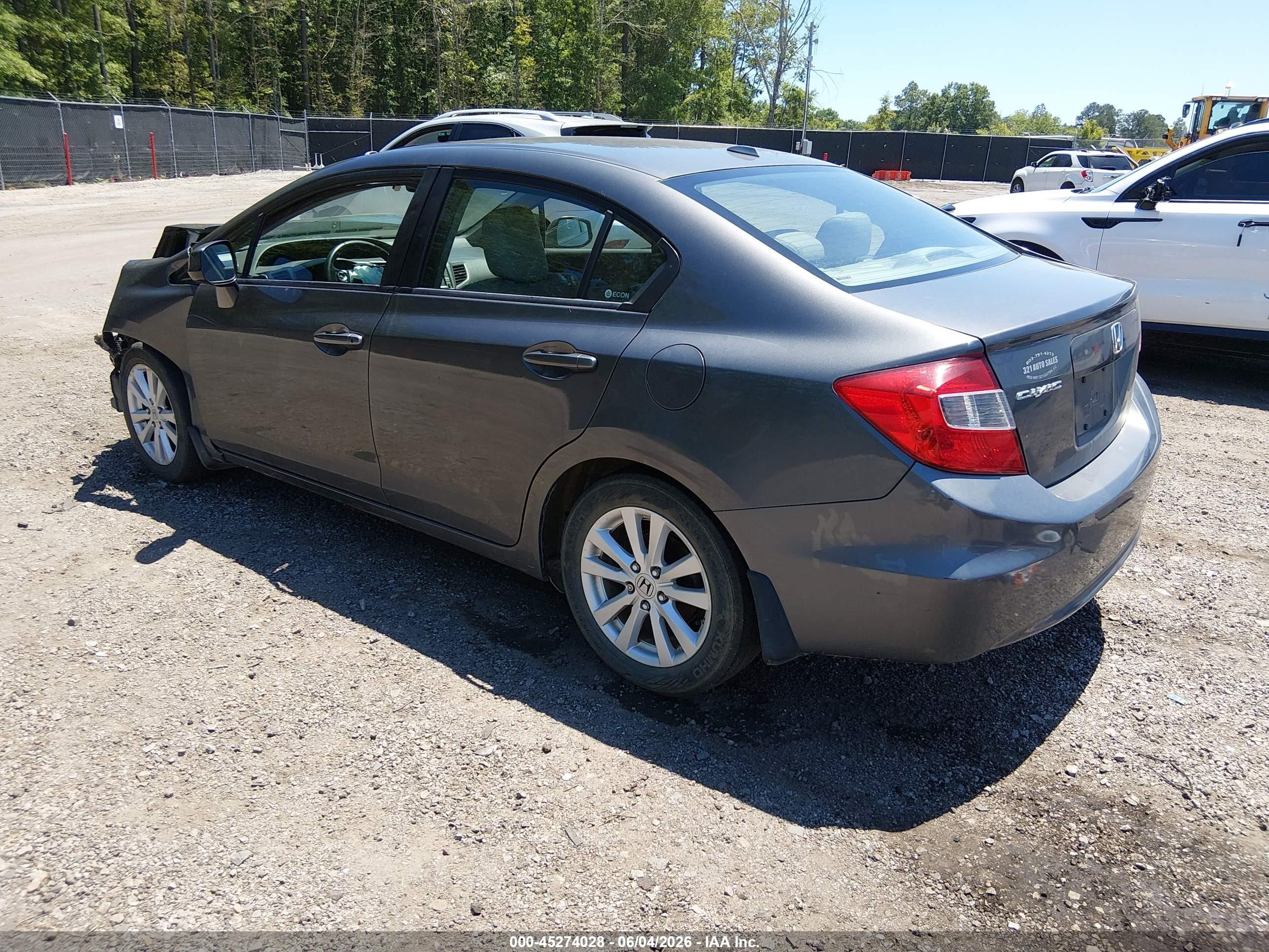 2012 Honda Civic Ex-l Gray vin: 2HGFB2F91CH579510