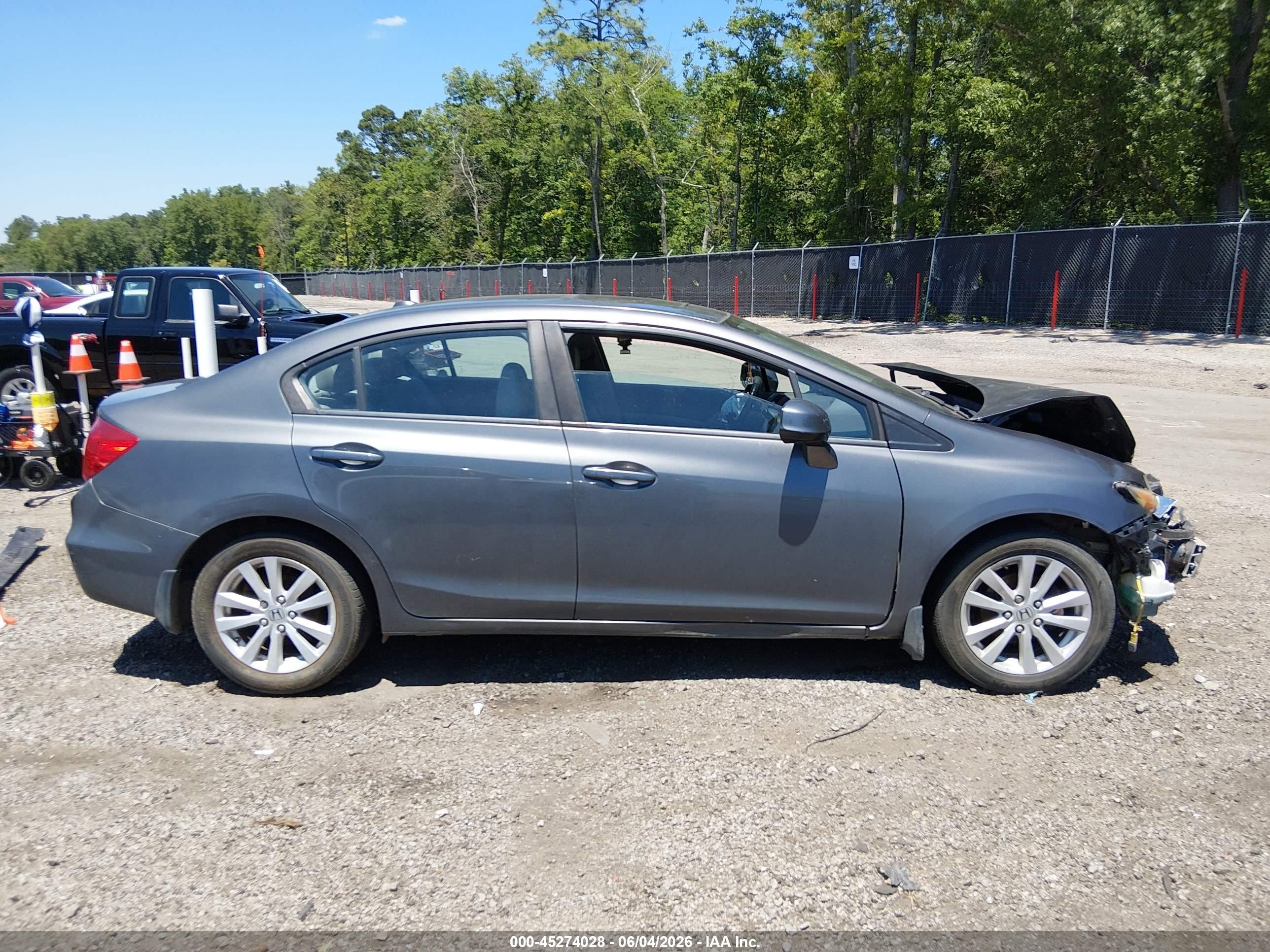 2012 Honda Civic Ex-l Gray vin: 2HGFB2F91CH579510