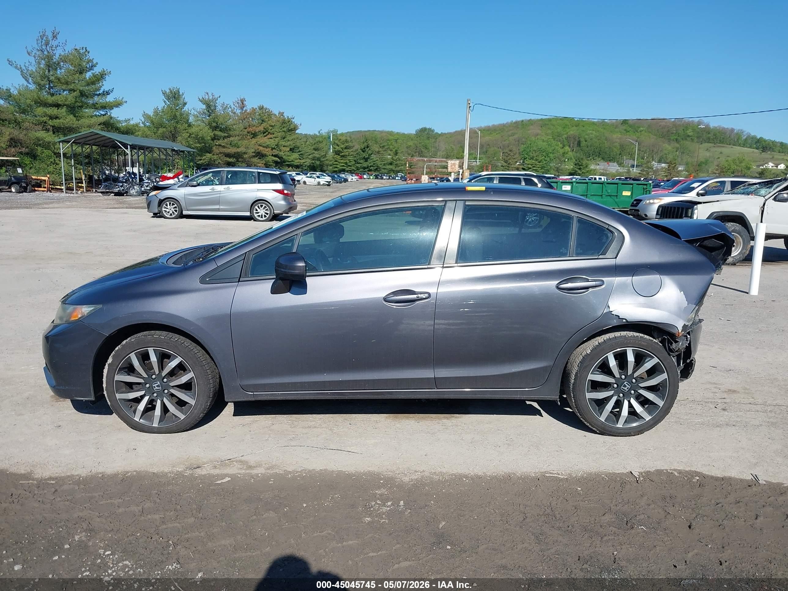 2014 Honda Civic Ex-l Gray vin: 2HGFB2F91EH517270