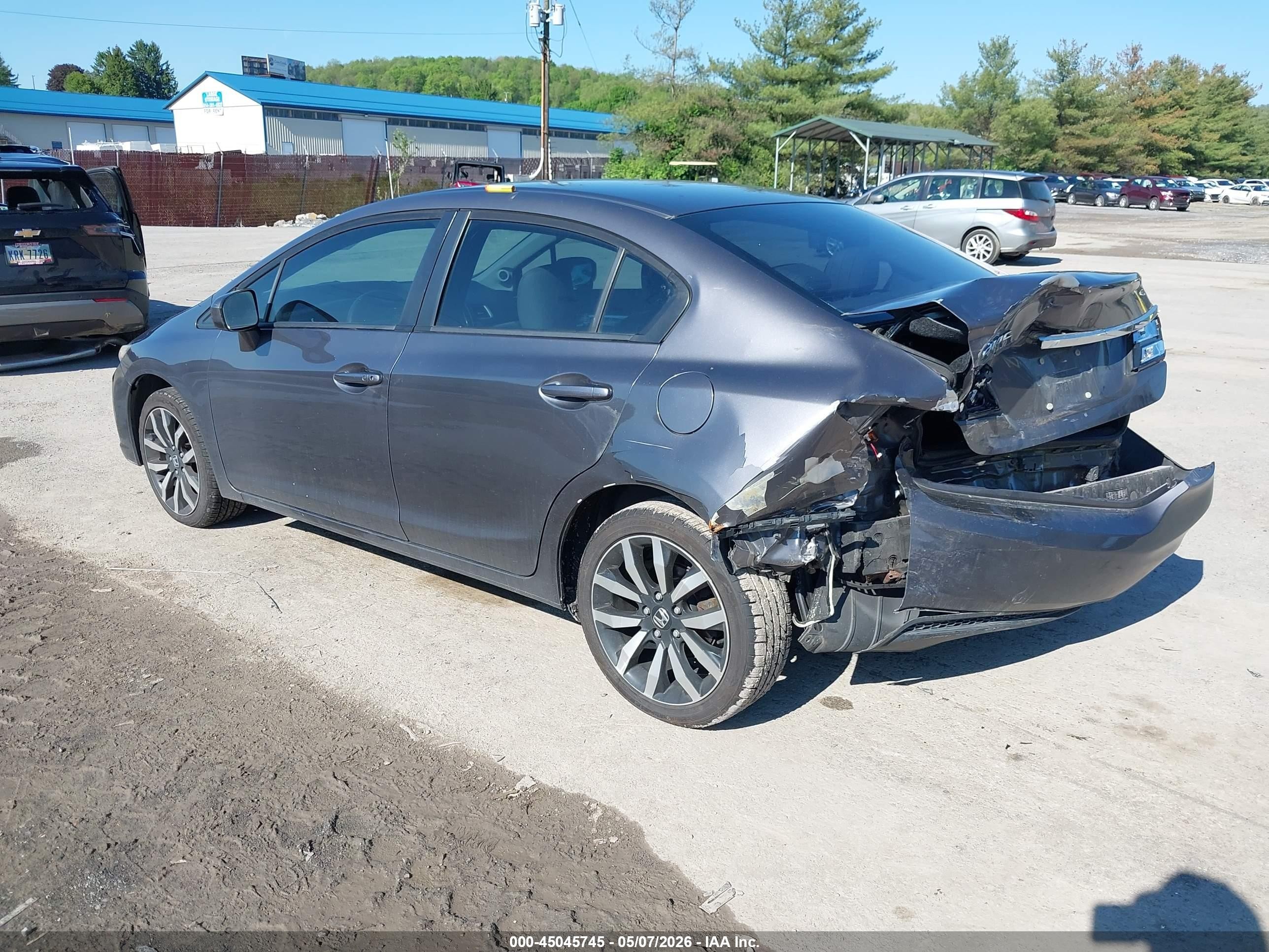 2014 Honda Civic Ex-l Gray vin: 2HGFB2F91EH517270