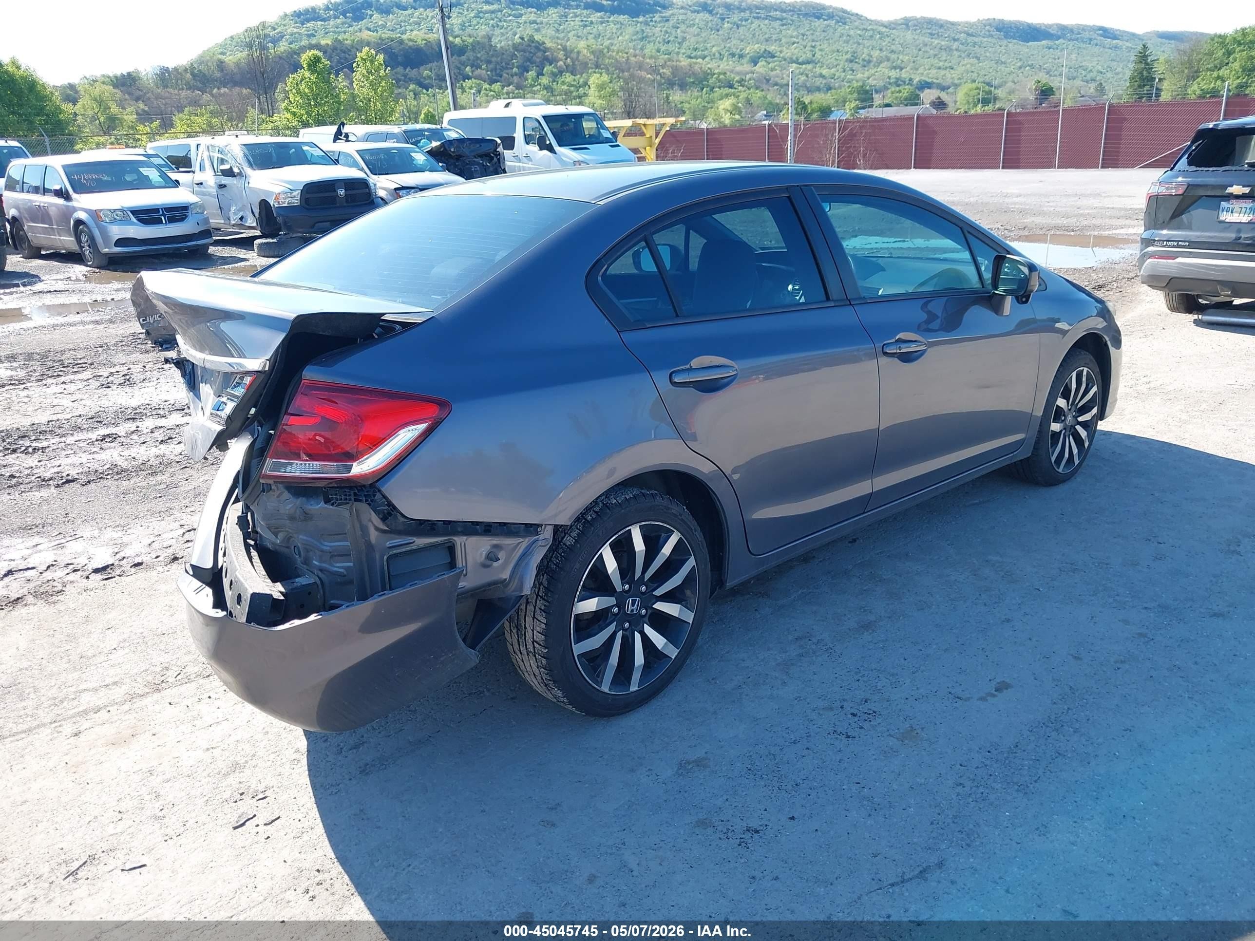 2014 Honda Civic Ex-l Gray vin: 2HGFB2F91EH517270