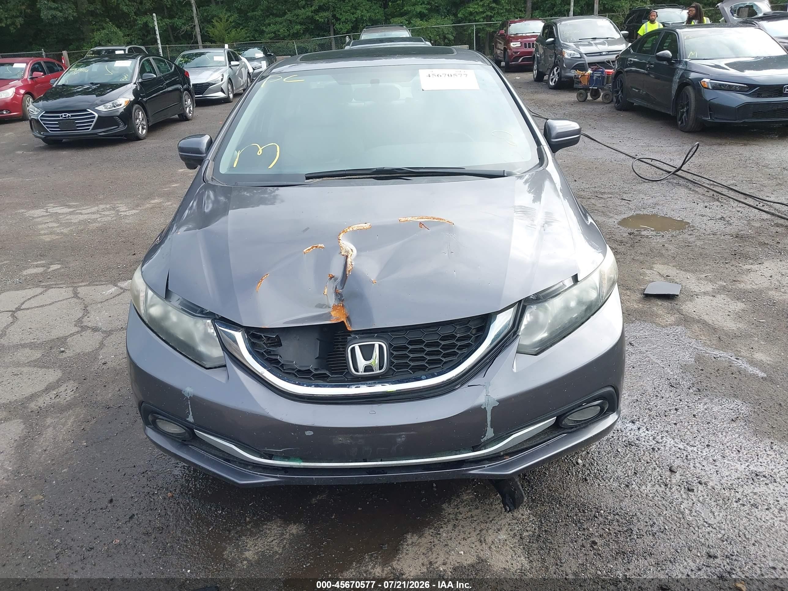 2015 Honda Civic Ex-l Серый vin: 2HGFB2F91FH502818