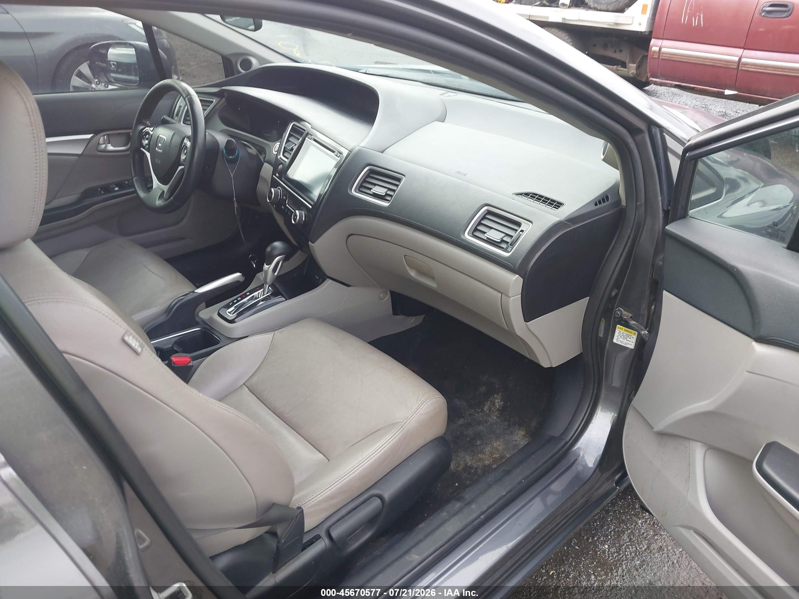 2015 Honda Civic Ex-l Серый vin: 2HGFB2F91FH502818