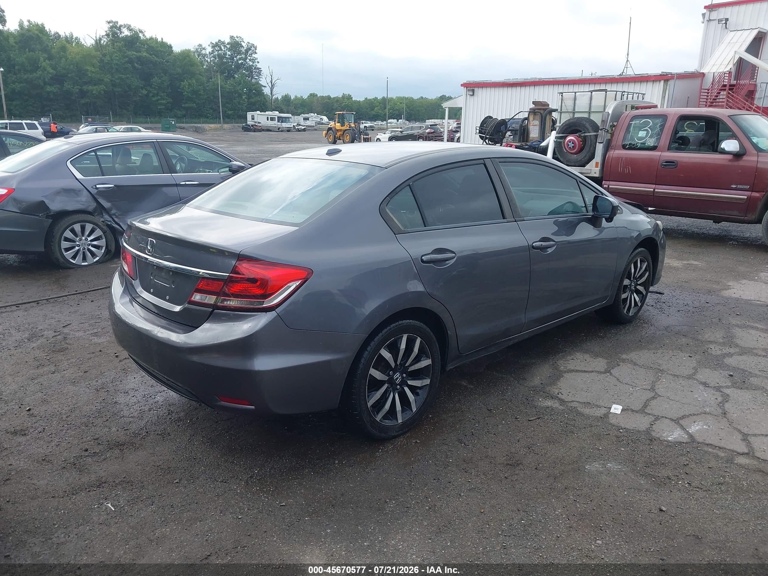 2015 Honda Civic Ex-l Серый vin: 2HGFB2F91FH502818