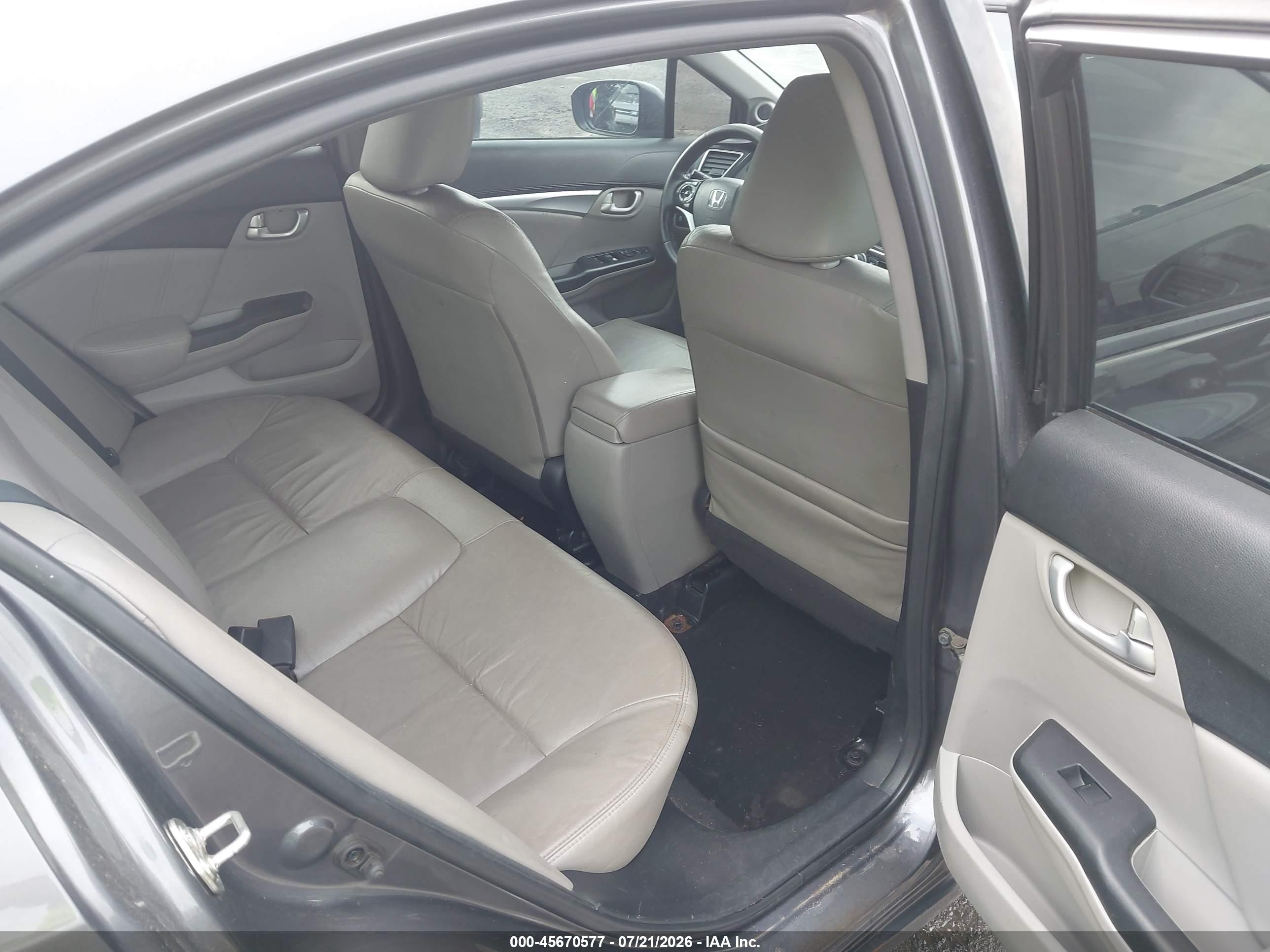 2015 Honda Civic Ex-l Серый vin: 2HGFB2F91FH502818