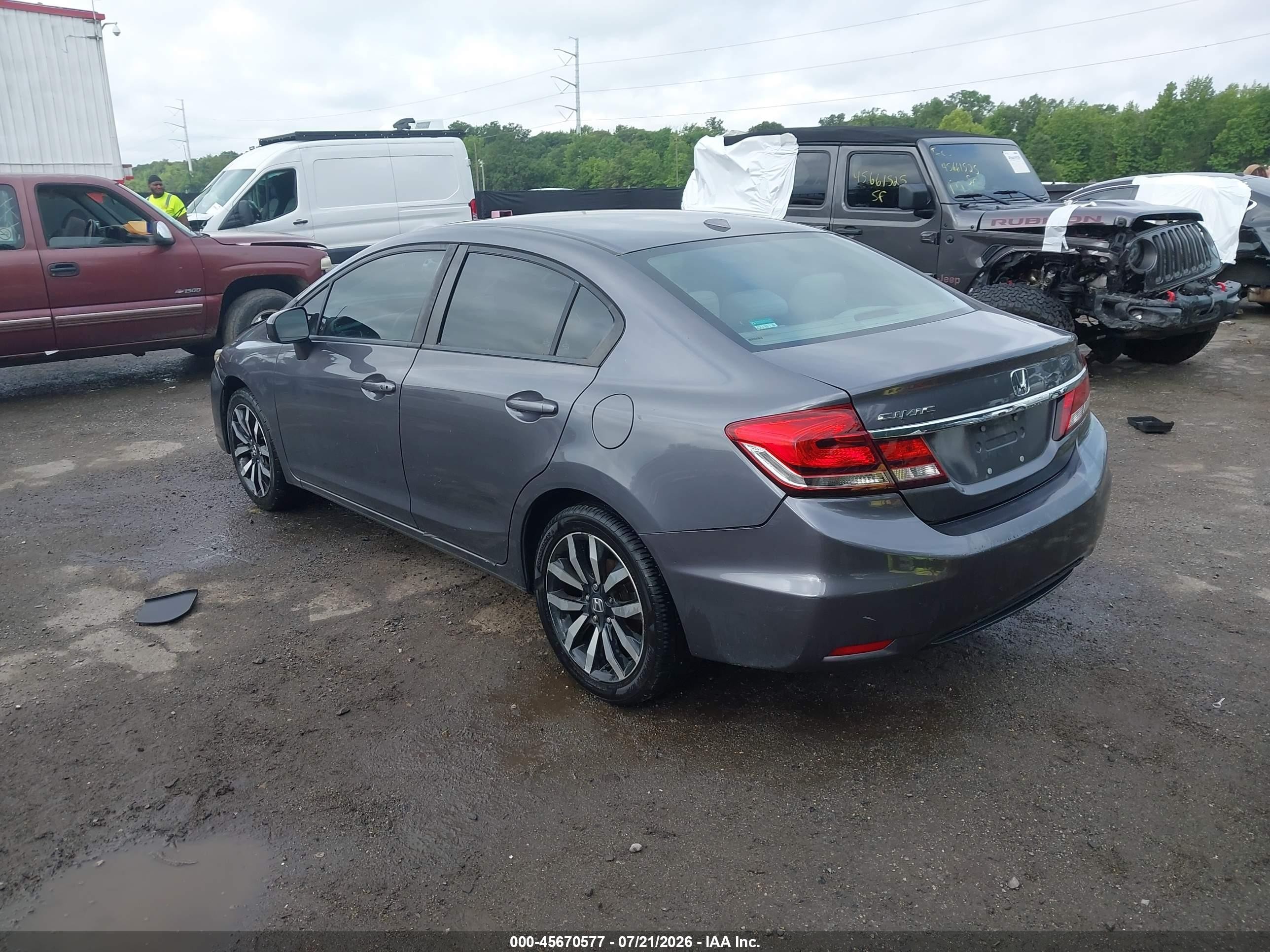 2015 Honda Civic Ex-l Серый vin: 2HGFB2F91FH502818