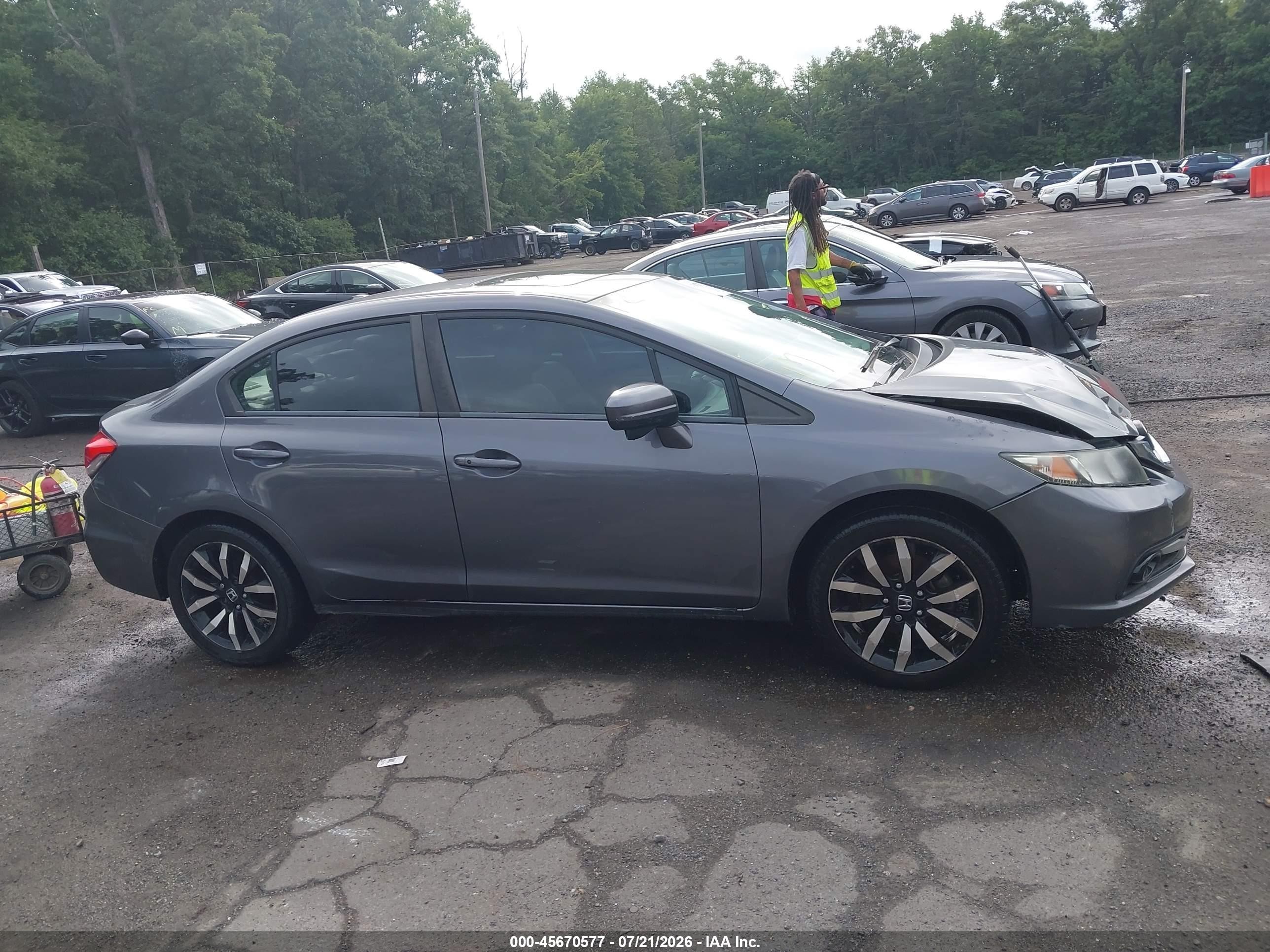 2015 Honda Civic Ex-l Серый vin: 2HGFB2F91FH502818