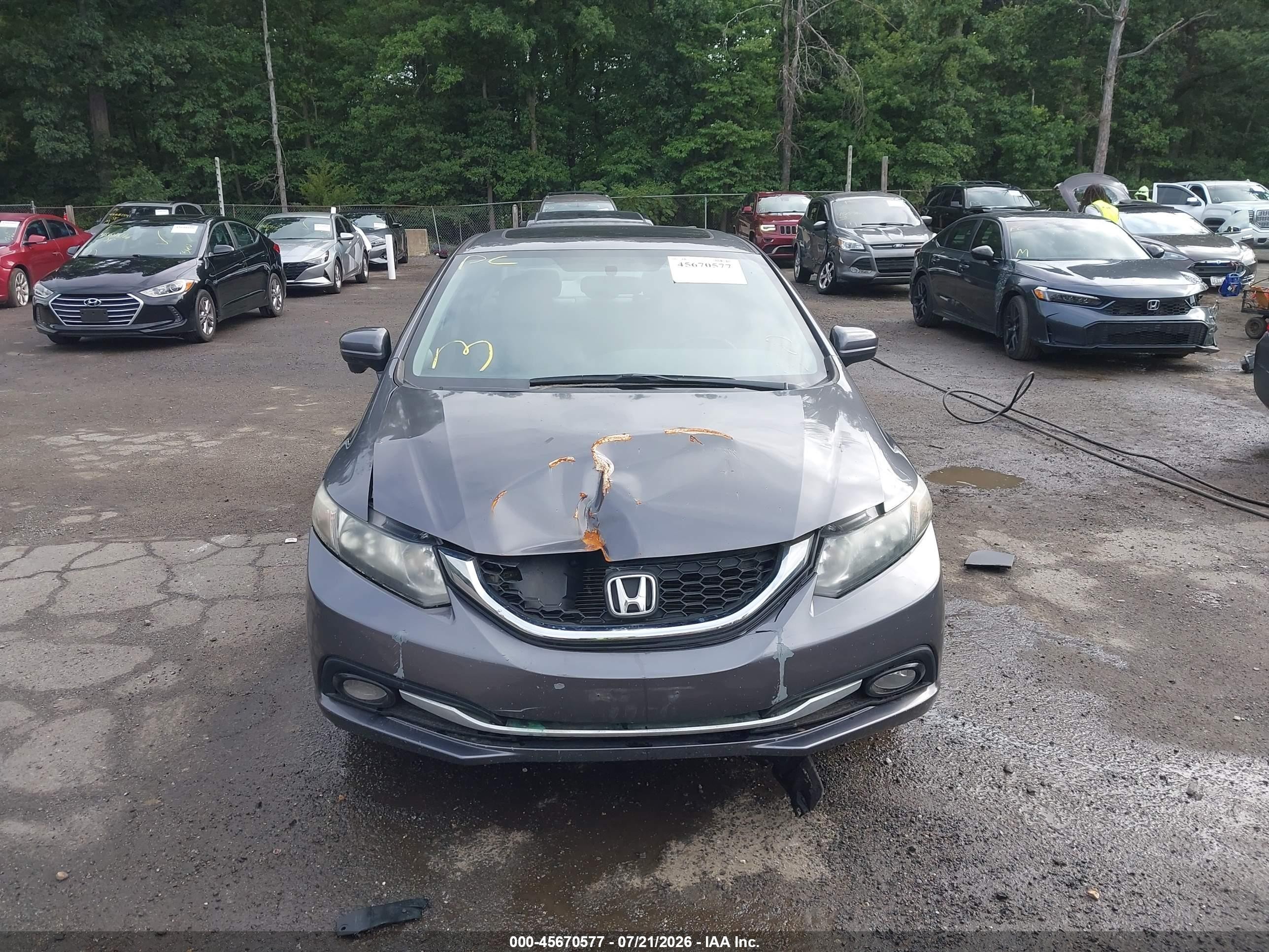 2015 Honda Civic Ex-l Серый vin: 2HGFB2F91FH502818