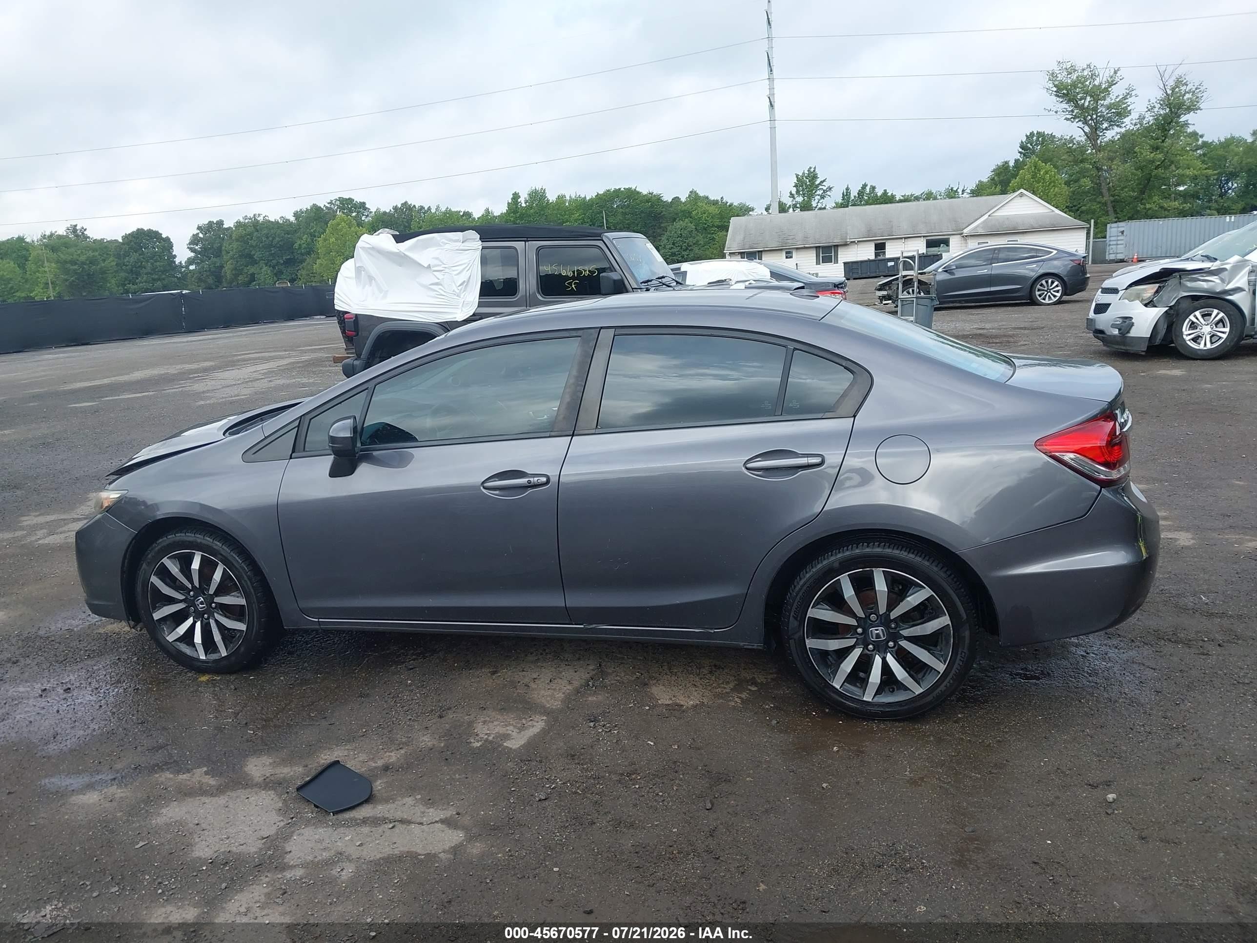 2015 Honda Civic Ex-l Серый vin: 2HGFB2F91FH502818