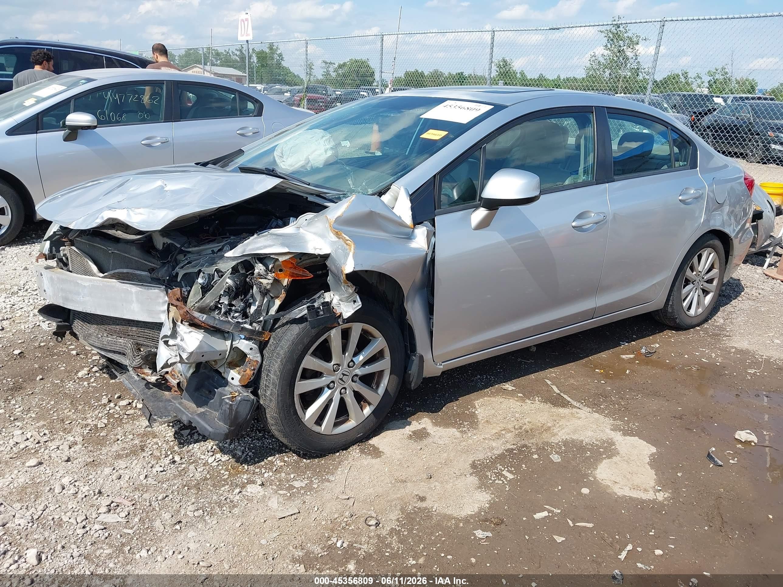 2012 Honda Civic Ex-l Silver vin: 2HGFB2F92CH117960