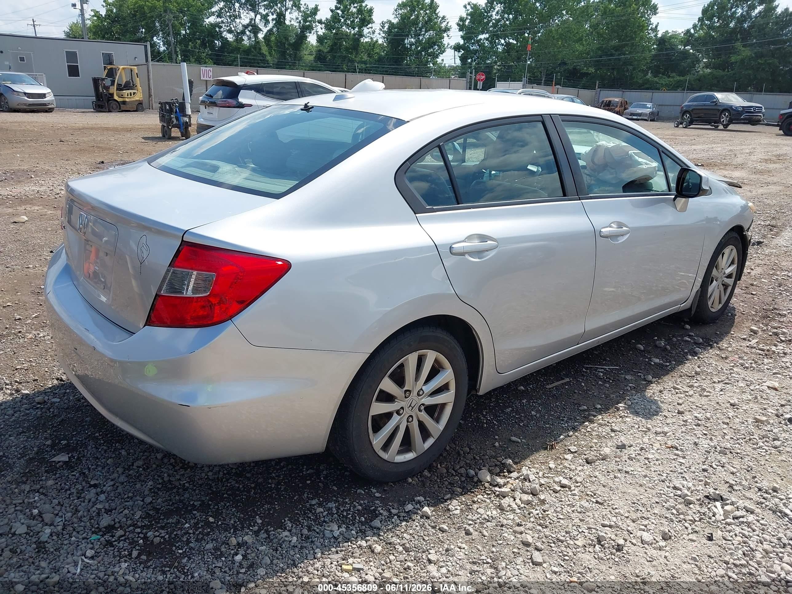 2012 Honda Civic Ex-l Silver vin: 2HGFB2F92CH117960