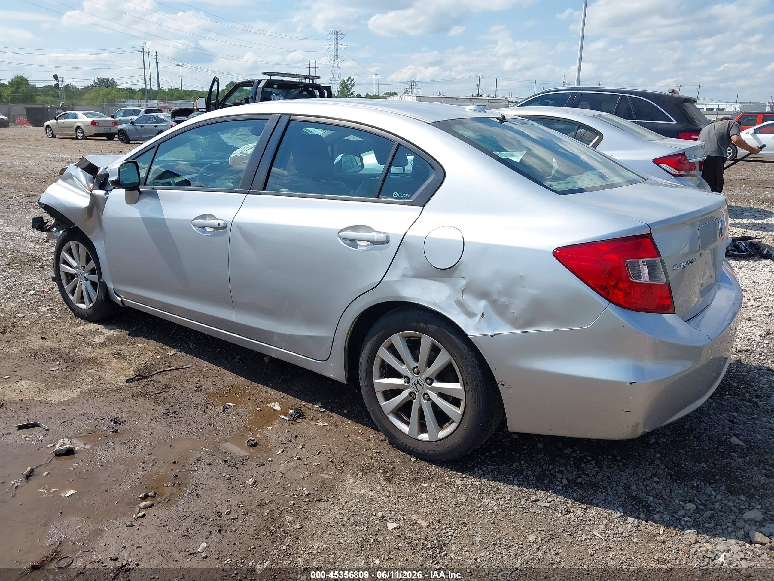 2012 Honda Civic Ex-l Silver vin: 2HGFB2F92CH117960