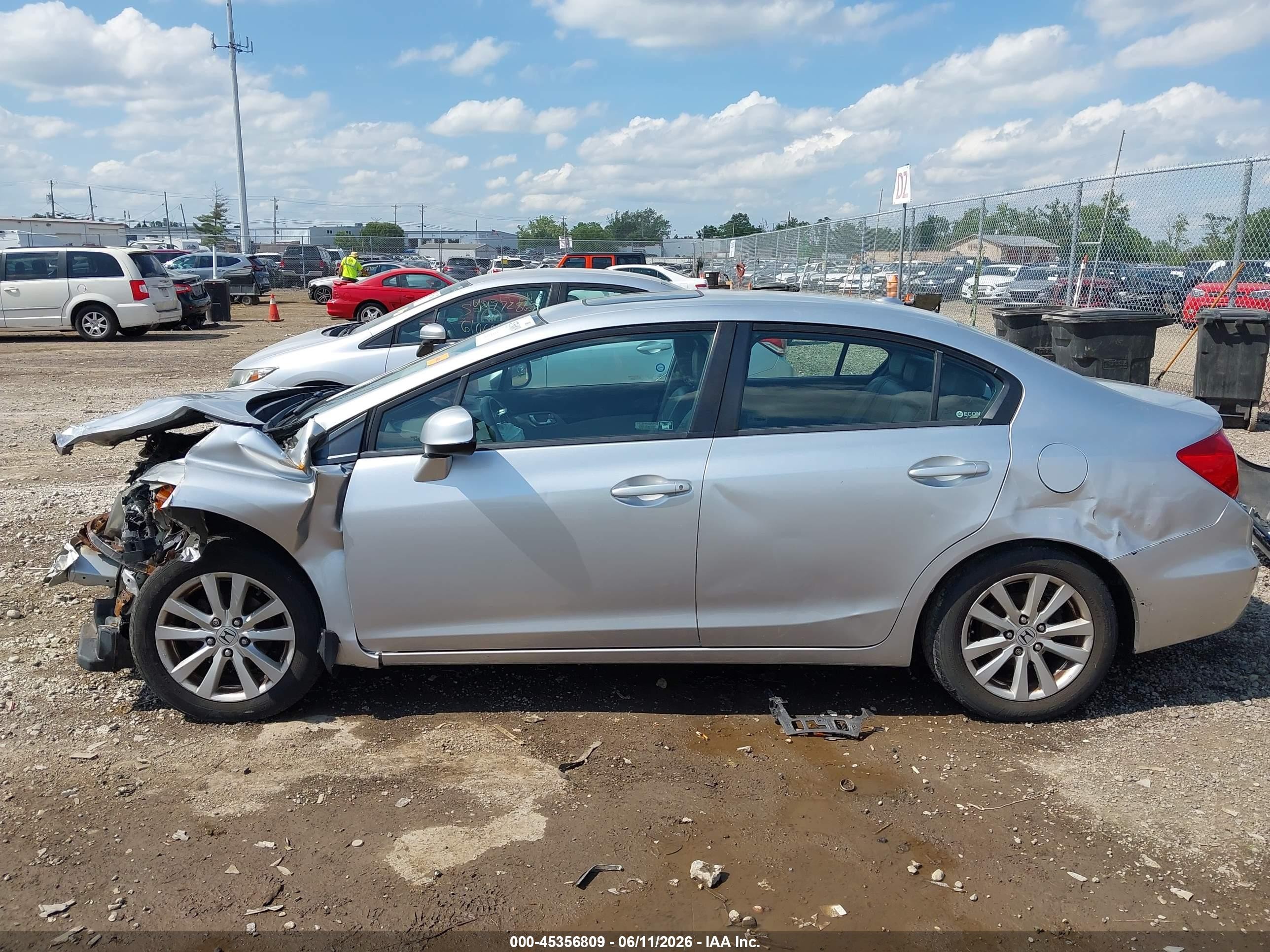 2012 Honda Civic Ex-l Silver vin: 2HGFB2F92CH117960