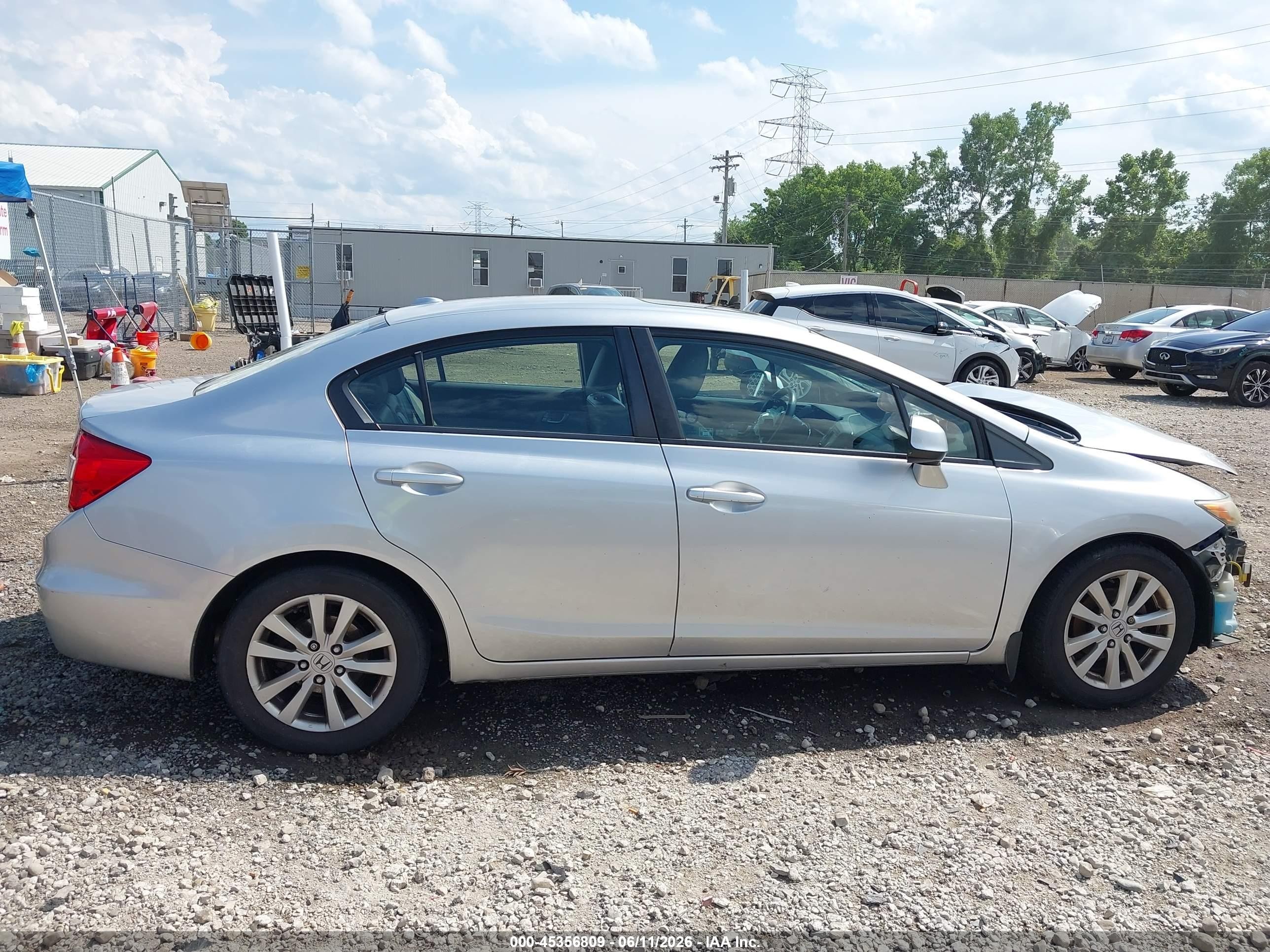 2012 Honda Civic Ex-l Silver vin: 2HGFB2F92CH117960