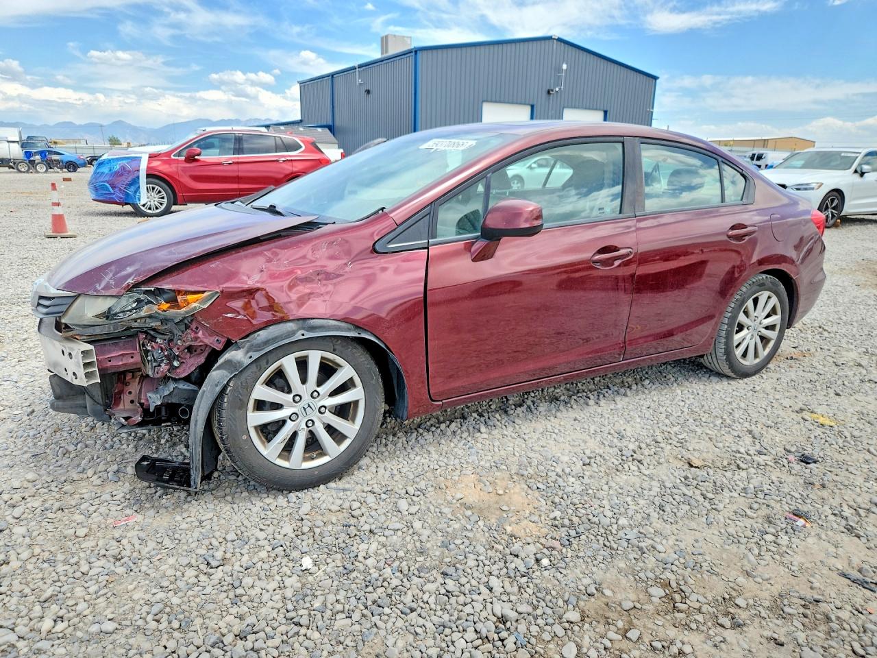 2012 Honda Civic Exl Burgundy vin: 2HGFB2F92CH505481