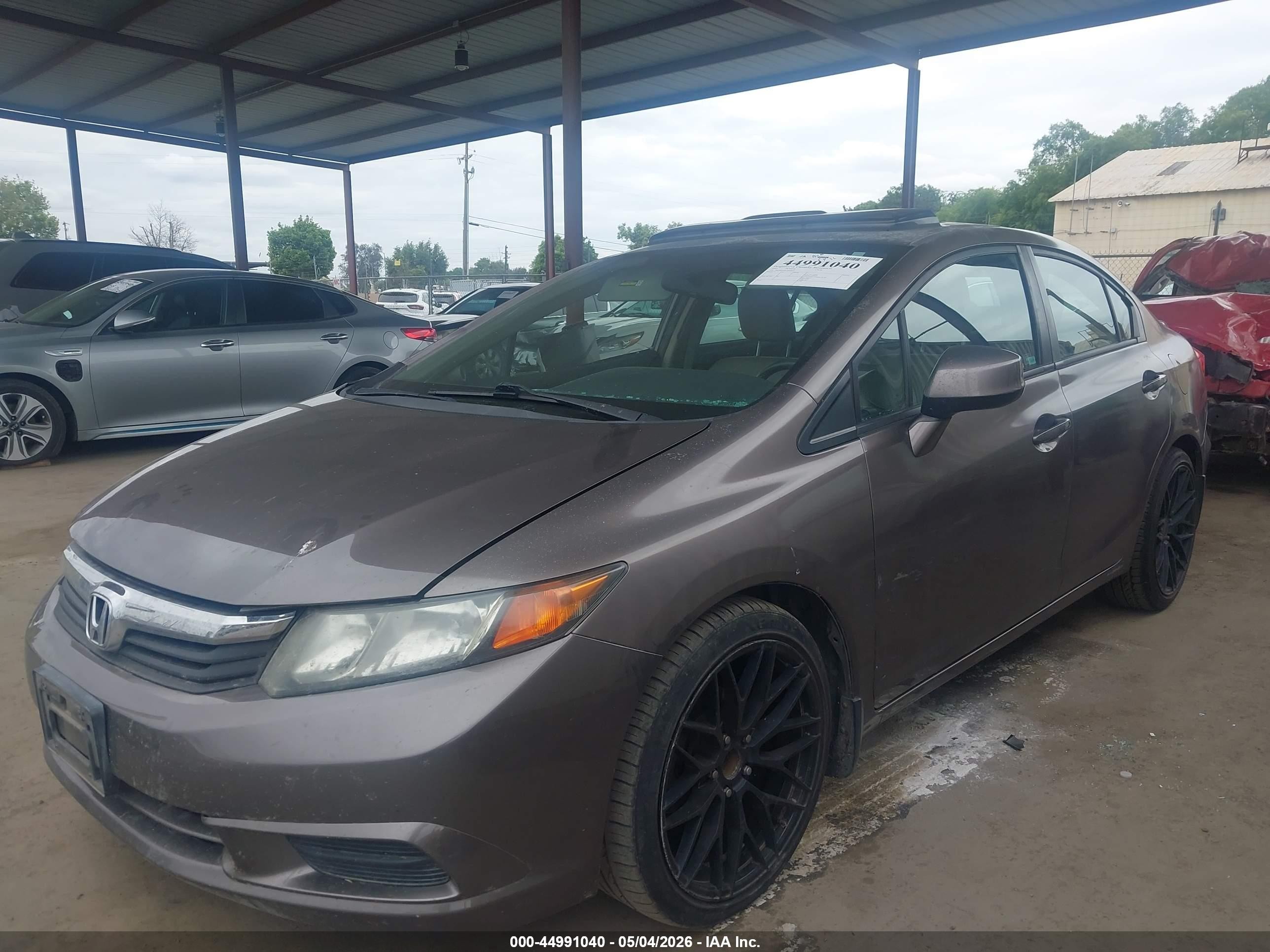 2012 Honda Civic Ex-l Brown vin: 2HGFB2F92CH526637