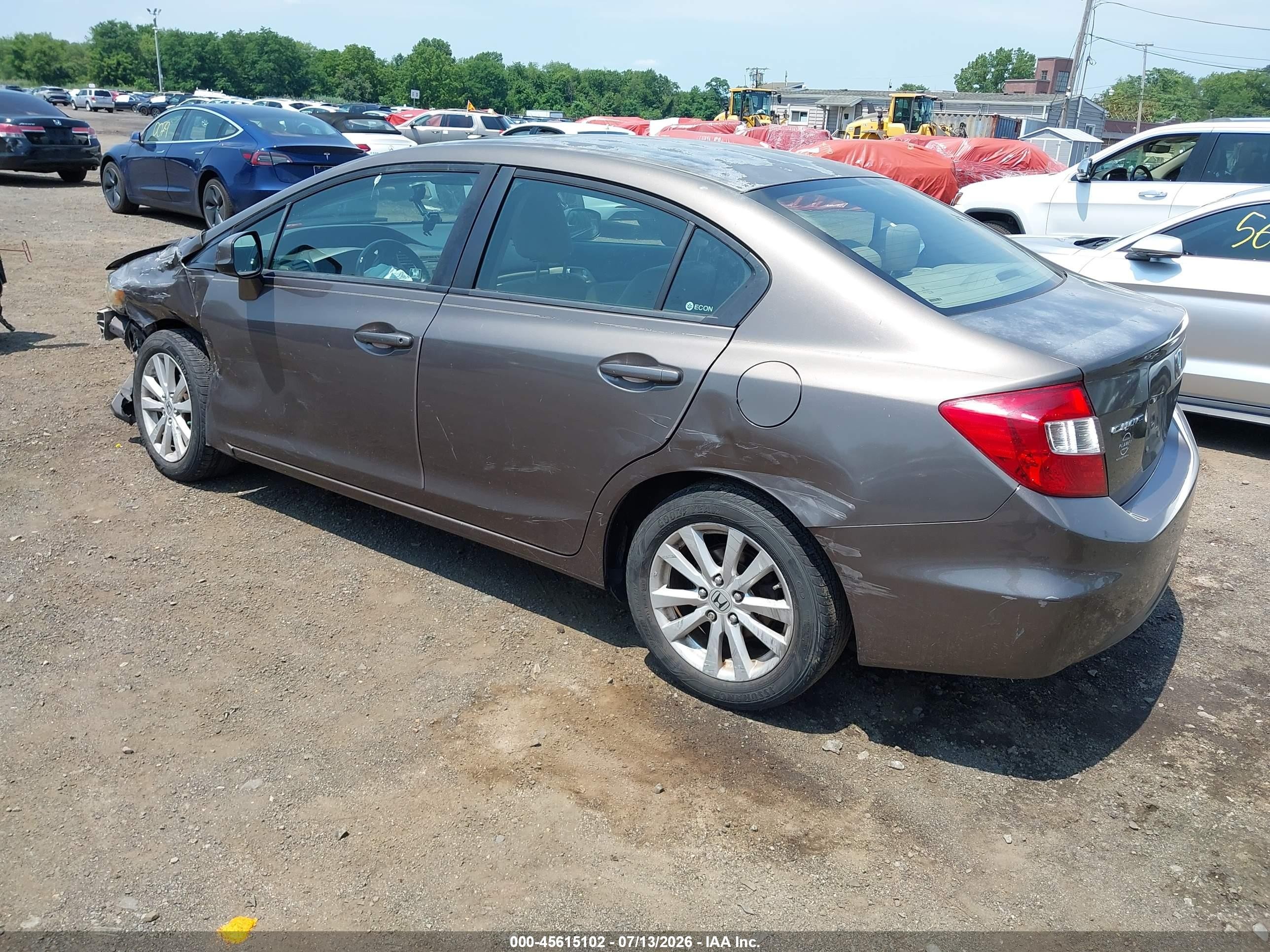 2012 Honda Civic Ex-l Gray vin: 2HGFB2F92CH543955