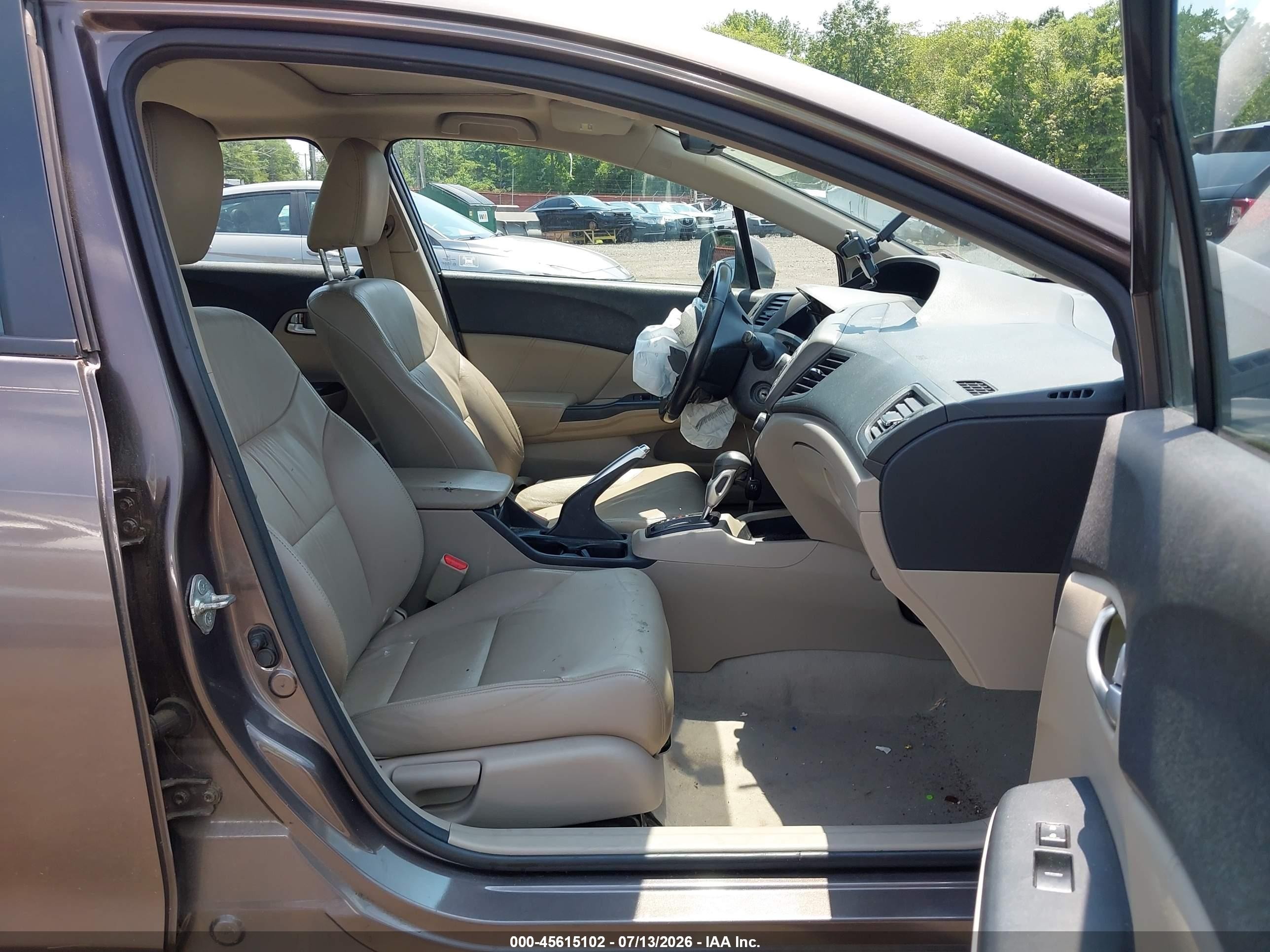 2012 Honda Civic Ex-l Gray vin: 2HGFB2F92CH543955