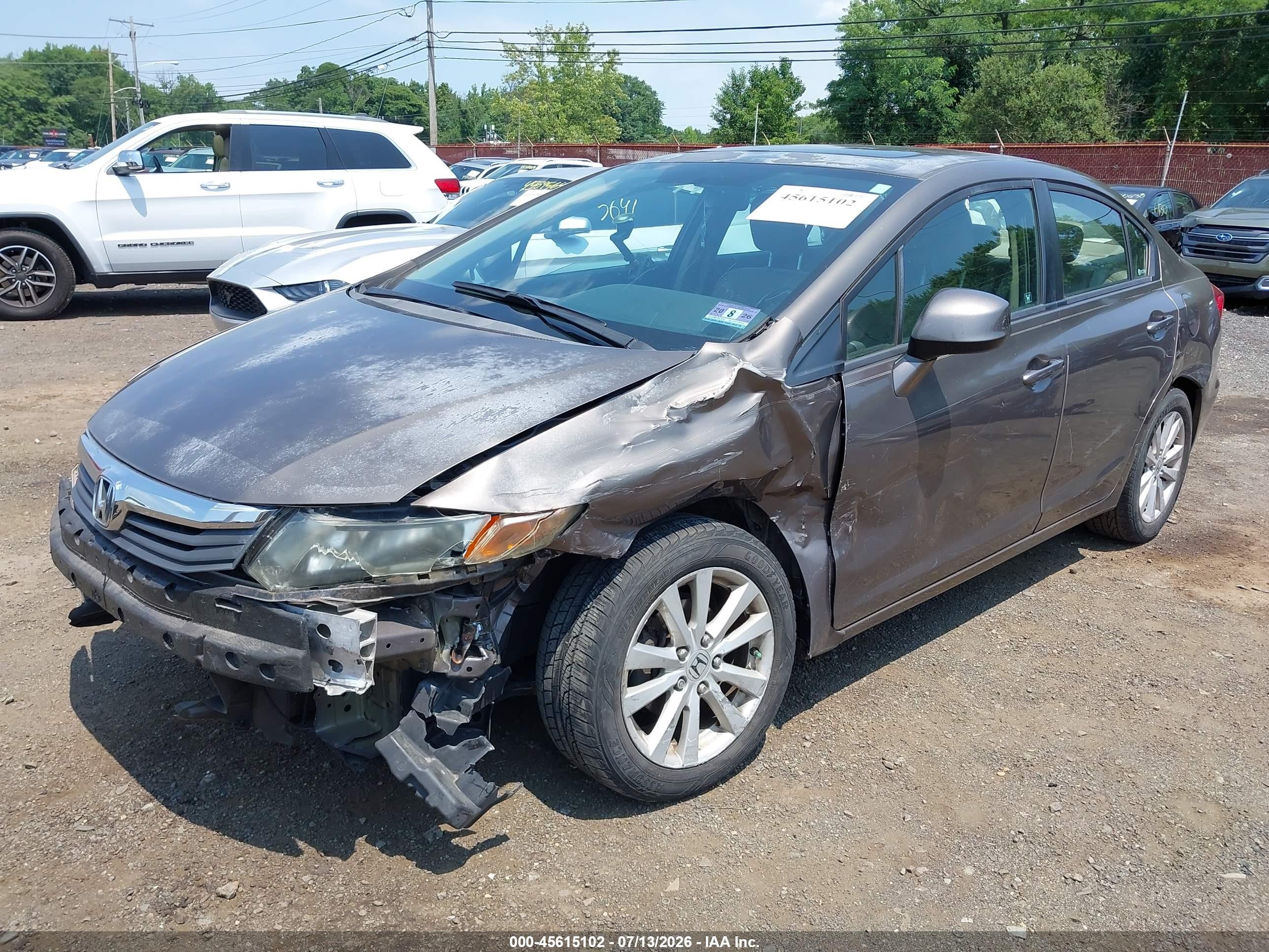 2012 Honda Civic Ex-l Gray vin: 2HGFB2F92CH543955