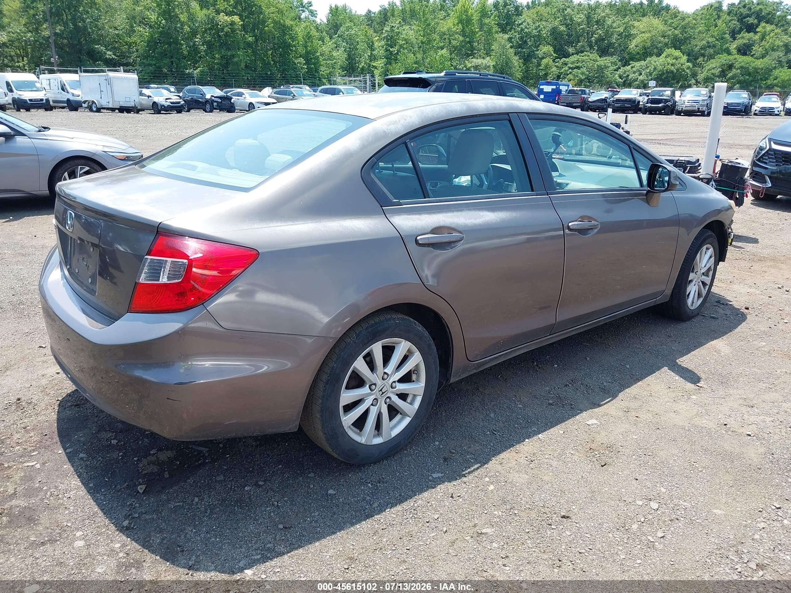 2012 Honda Civic Ex-l Gray vin: 2HGFB2F92CH543955